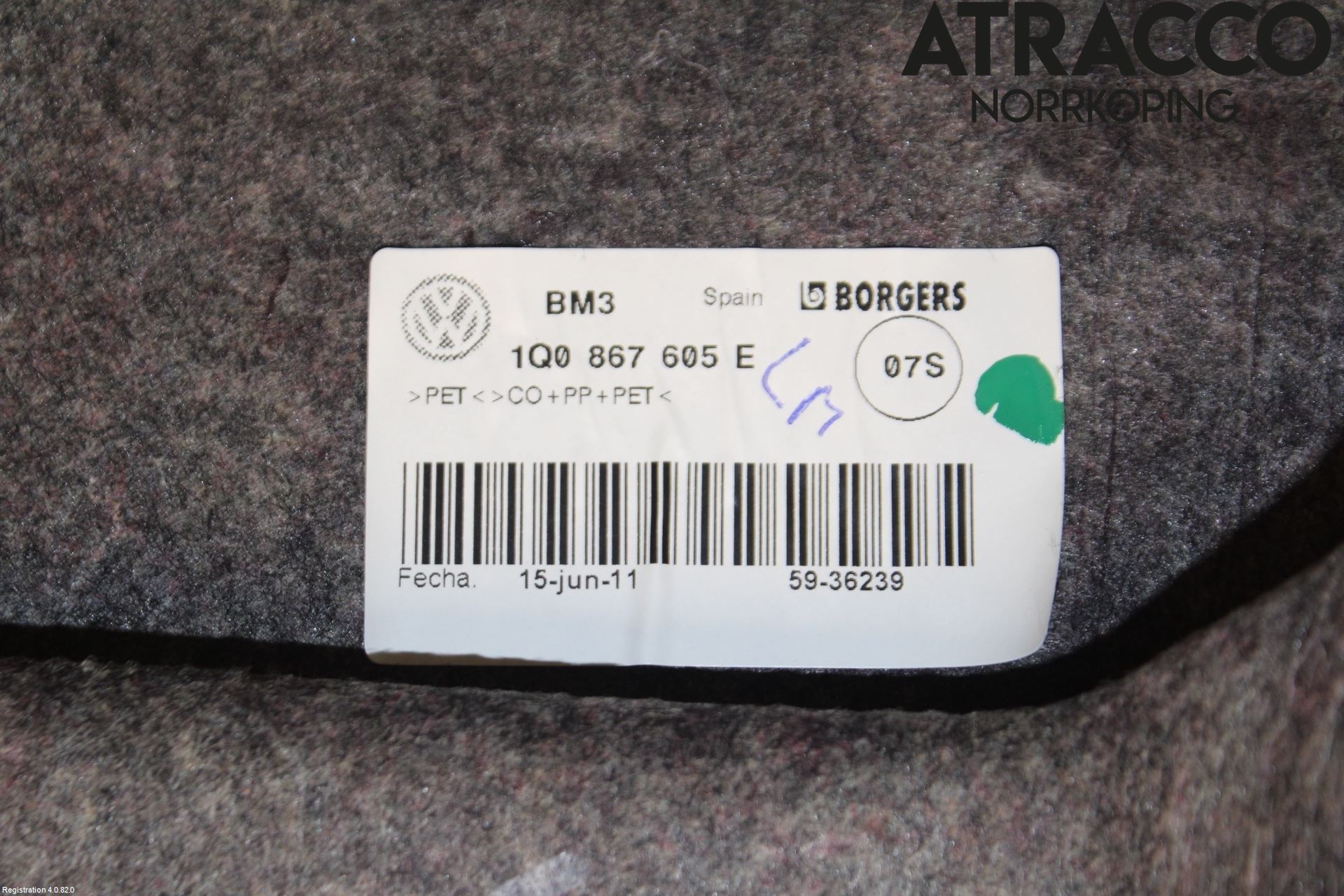 Volkswagen VW EOS  11- Innr Bakluketrekk