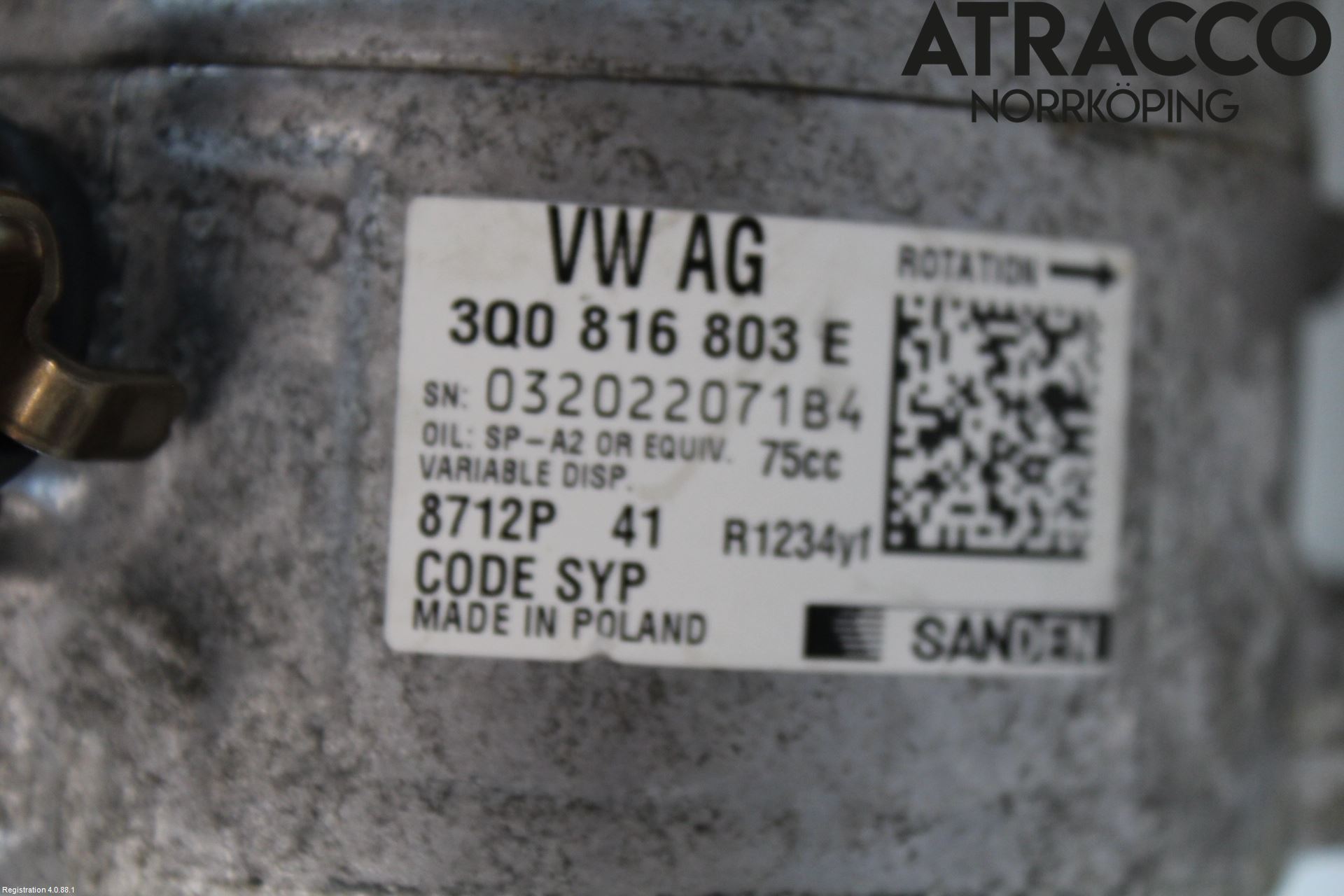 Volkswagen VW TAIGO 22- Varme Ac Kompressor