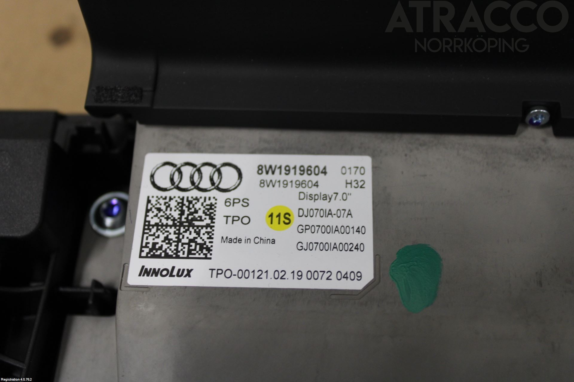 Audi A4/S4 B9 20- Instr Skjerm Dvd-Gps-Ac-Tlf