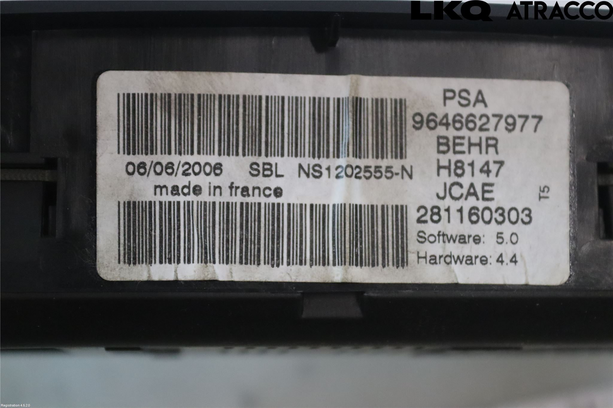 Peugeot 307     05-08 Varmeapparat Panel(Regulering)