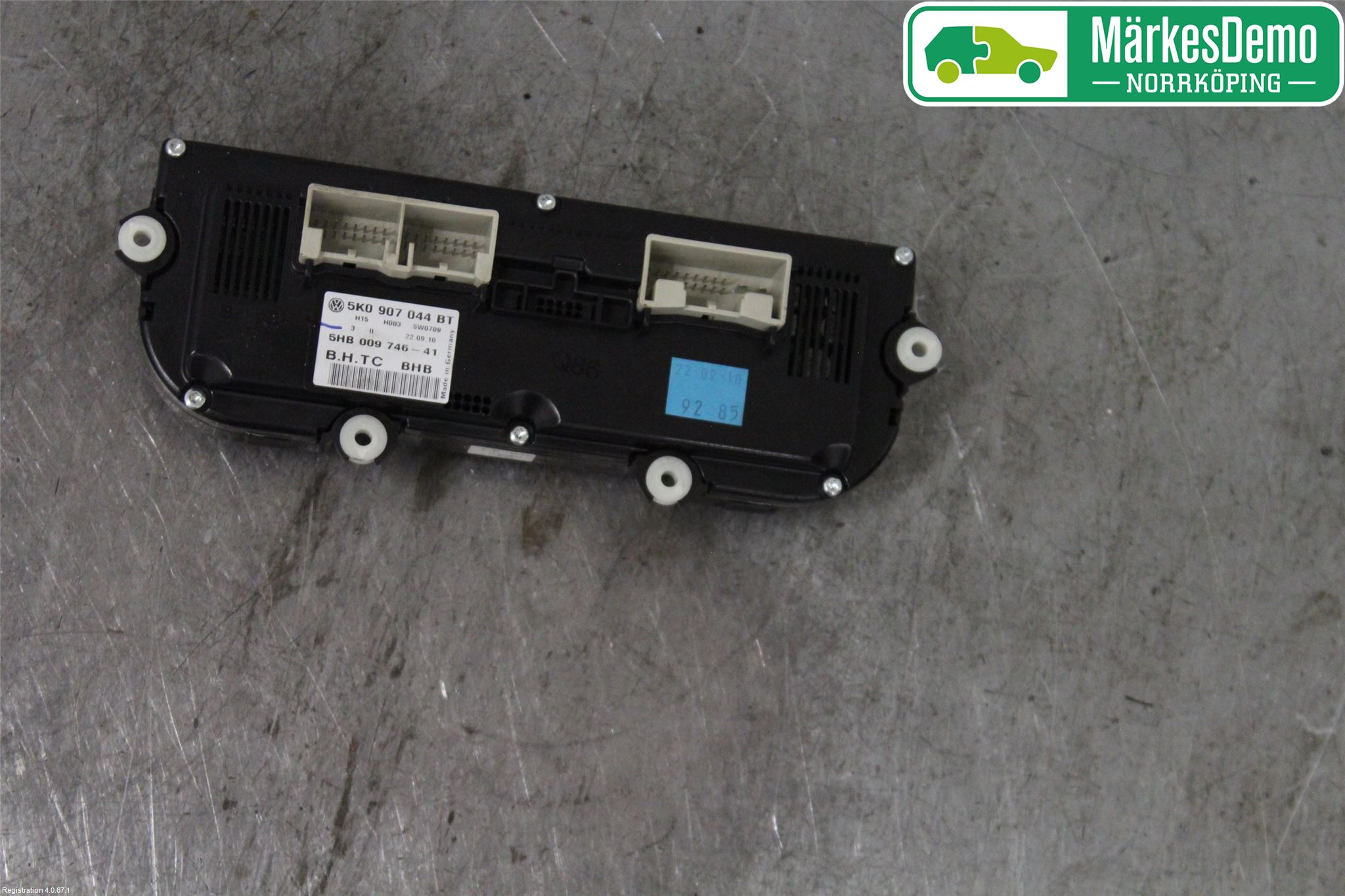Volkswagen VW GOLF VI 09-13 Varmeapparat Panel(Regulering)