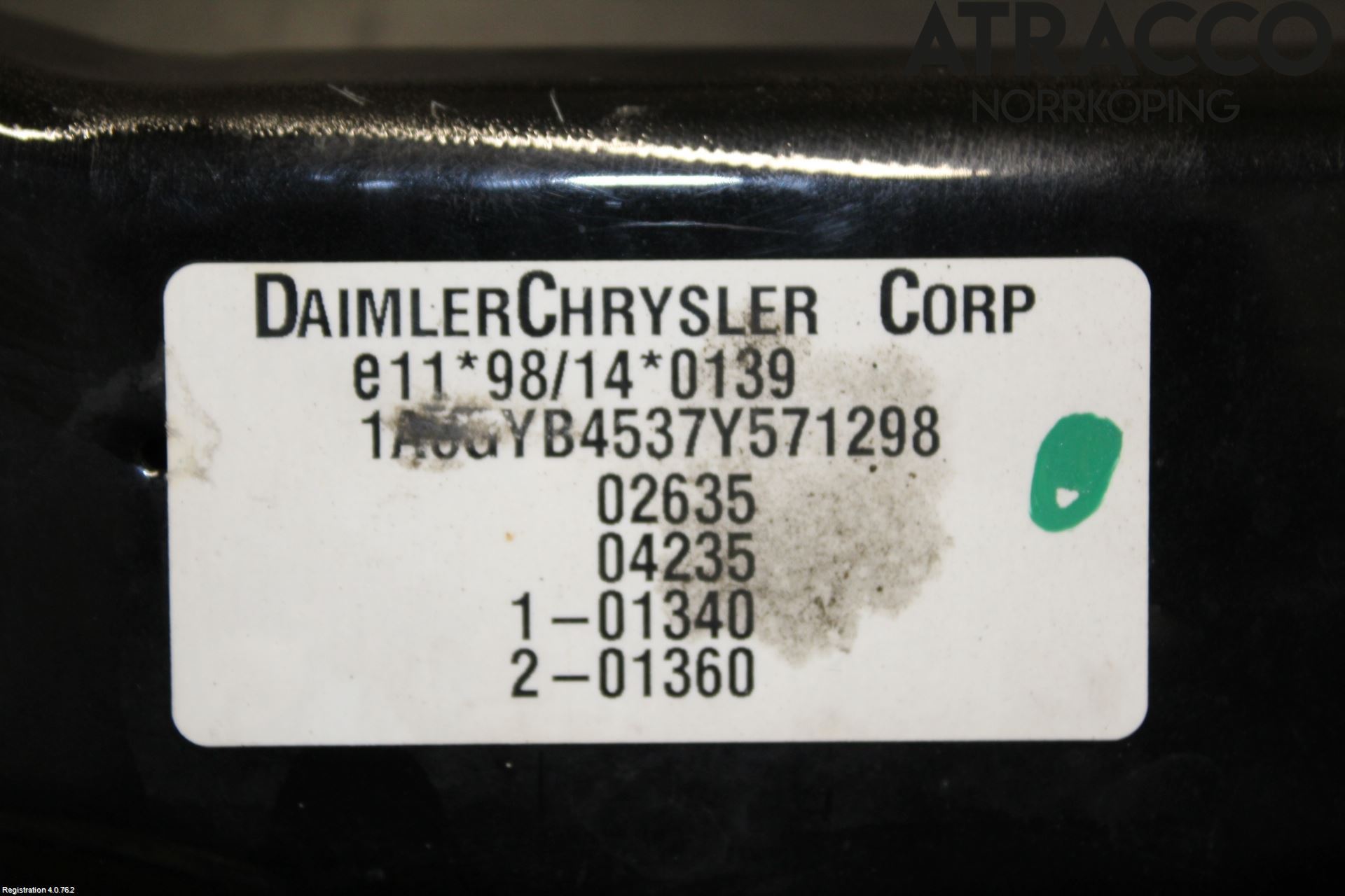 Chrysler CHR VOYAGER     04-07 Panserlåsplate-Bjelke