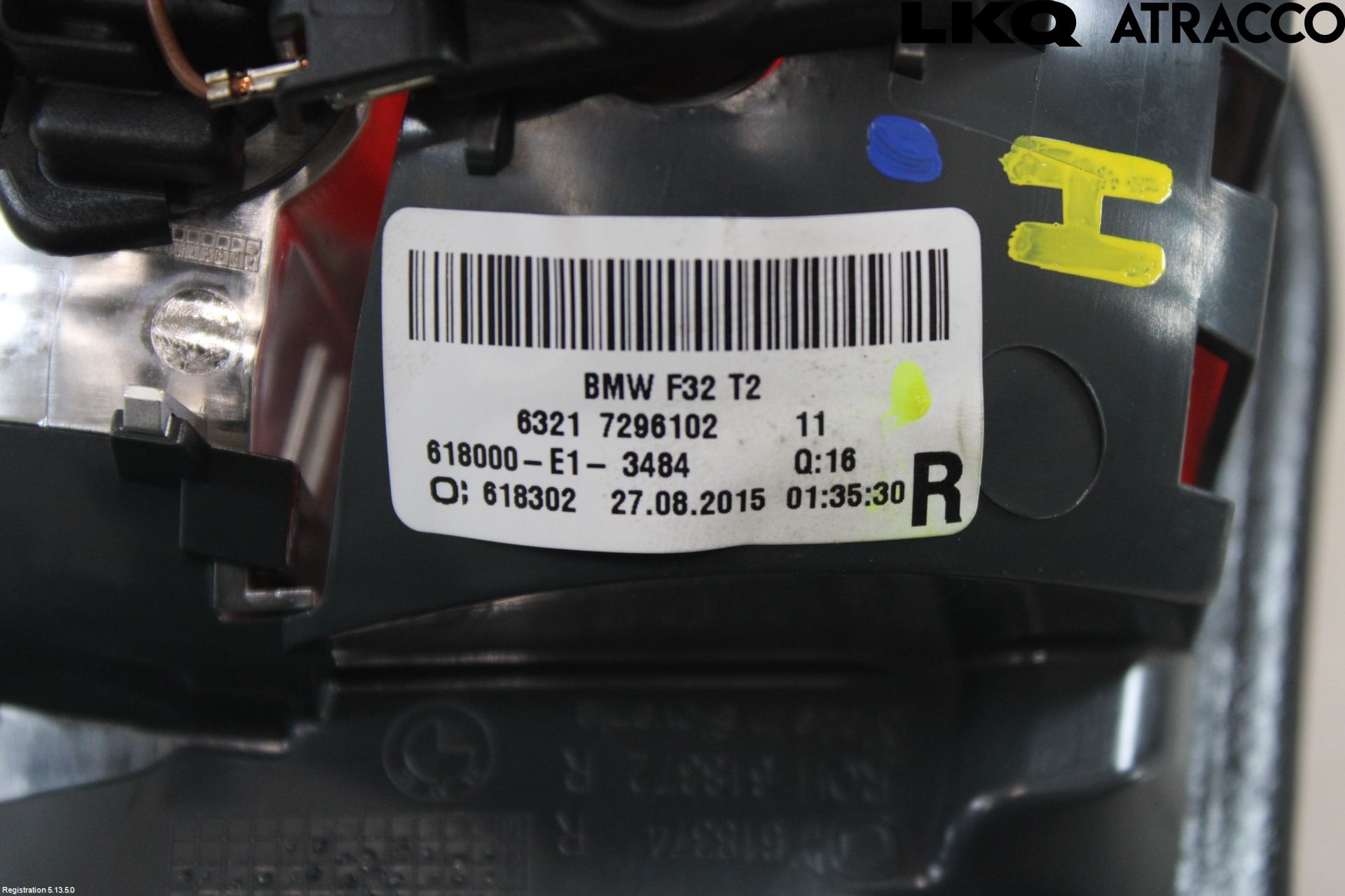 BMW 4 F32/F33/F82/F83 13-20 Baklykt Høyre  På Luke(Indre)