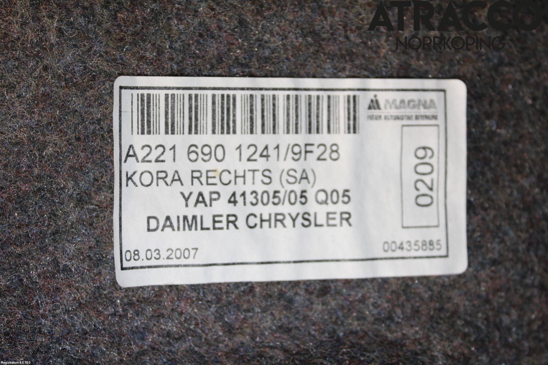Mercedes-Benz MB S-KLASS (W221) 05-13 Innr Sidetrekk-Deksel