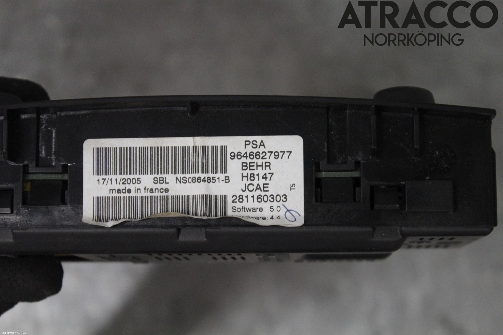 Peugeot 307     05-08 Varmeapparat Panel(Regulering)