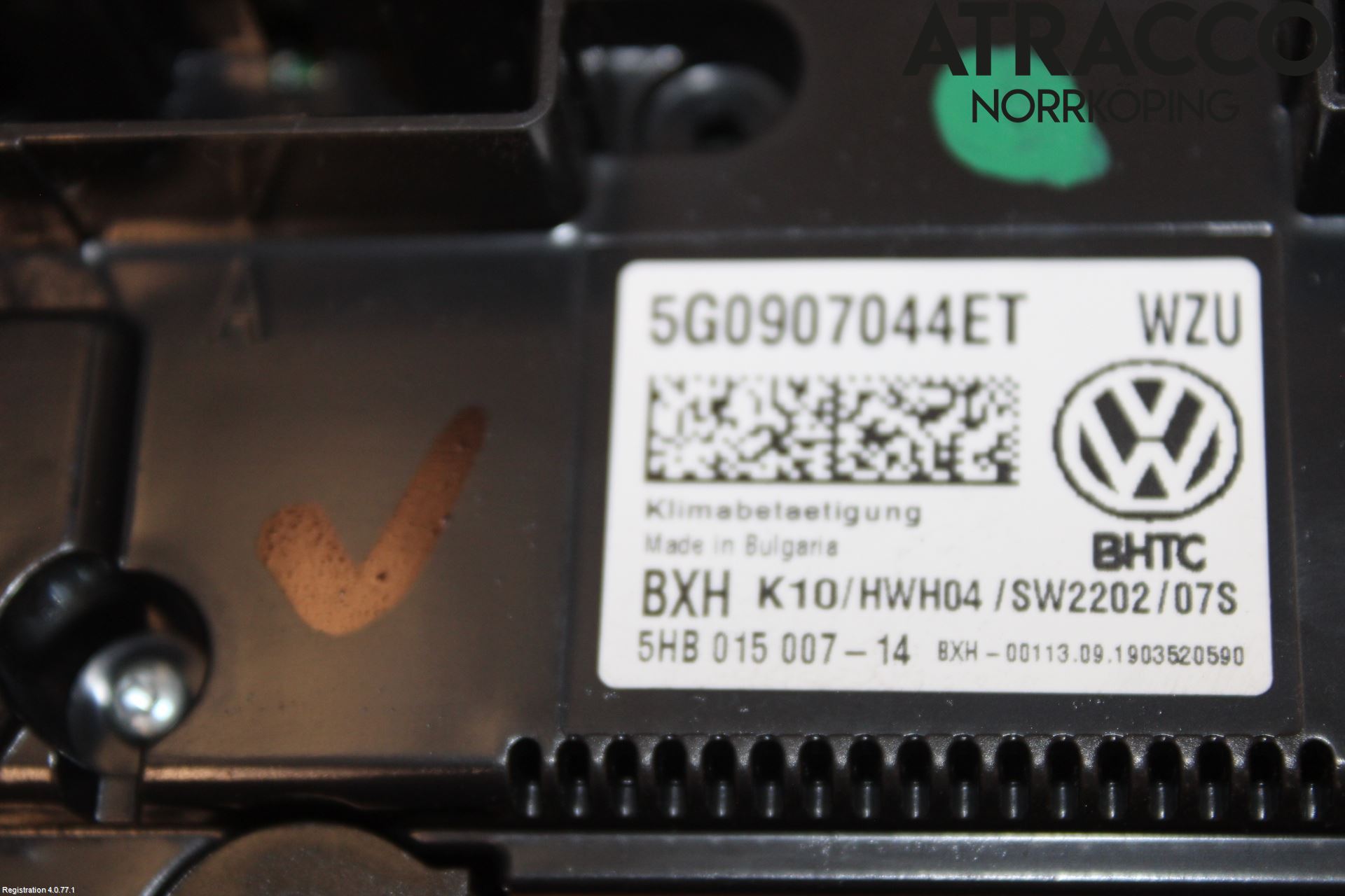 Volkswagen VW PASSAT 15-19 Varmeapparat Panel(Regulering)