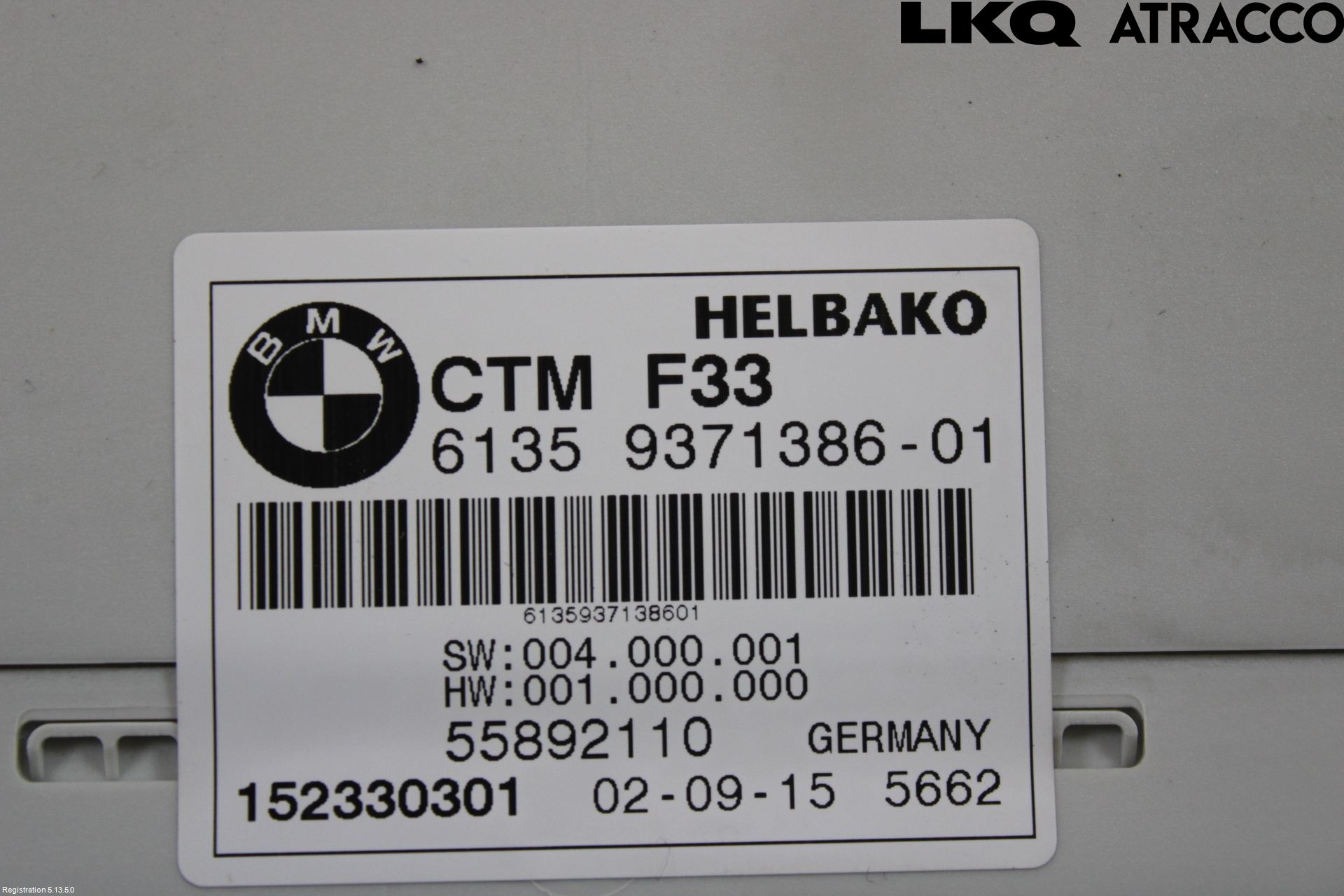 BMW 4 F32/F33/F82/F83 13-20 Styreenhet Takluke
