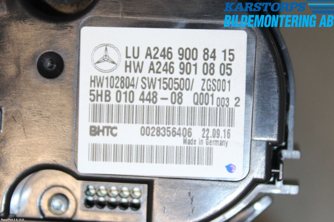 Mercedes-Benz MB CLA-KLASS (C117/X117) 13-19 Varmeapparat Panel(Regulering)