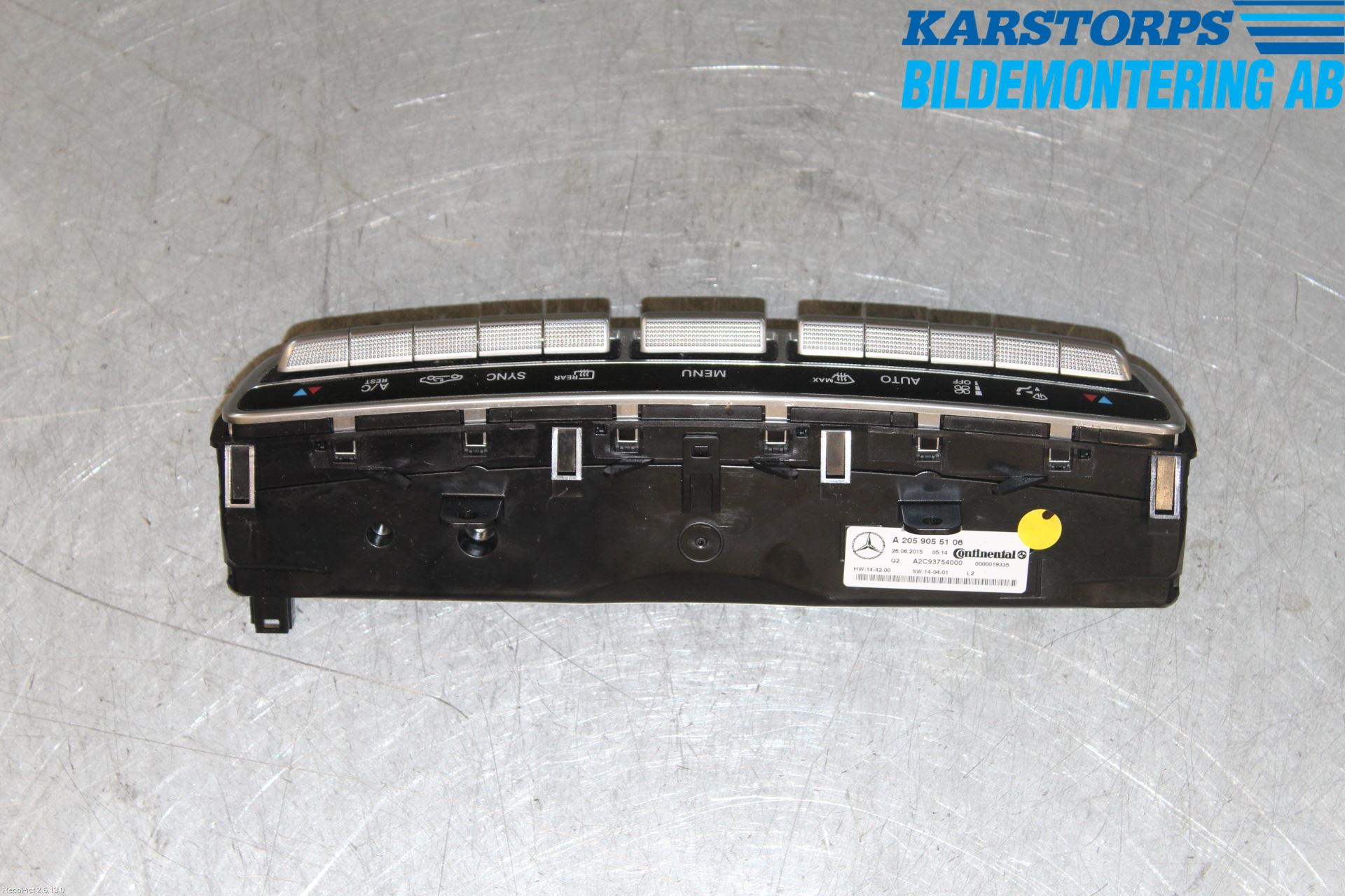 Mercedes-Benz MB C-KLASS (W205) 14-21 Varmeapparat Panel(Regulering)