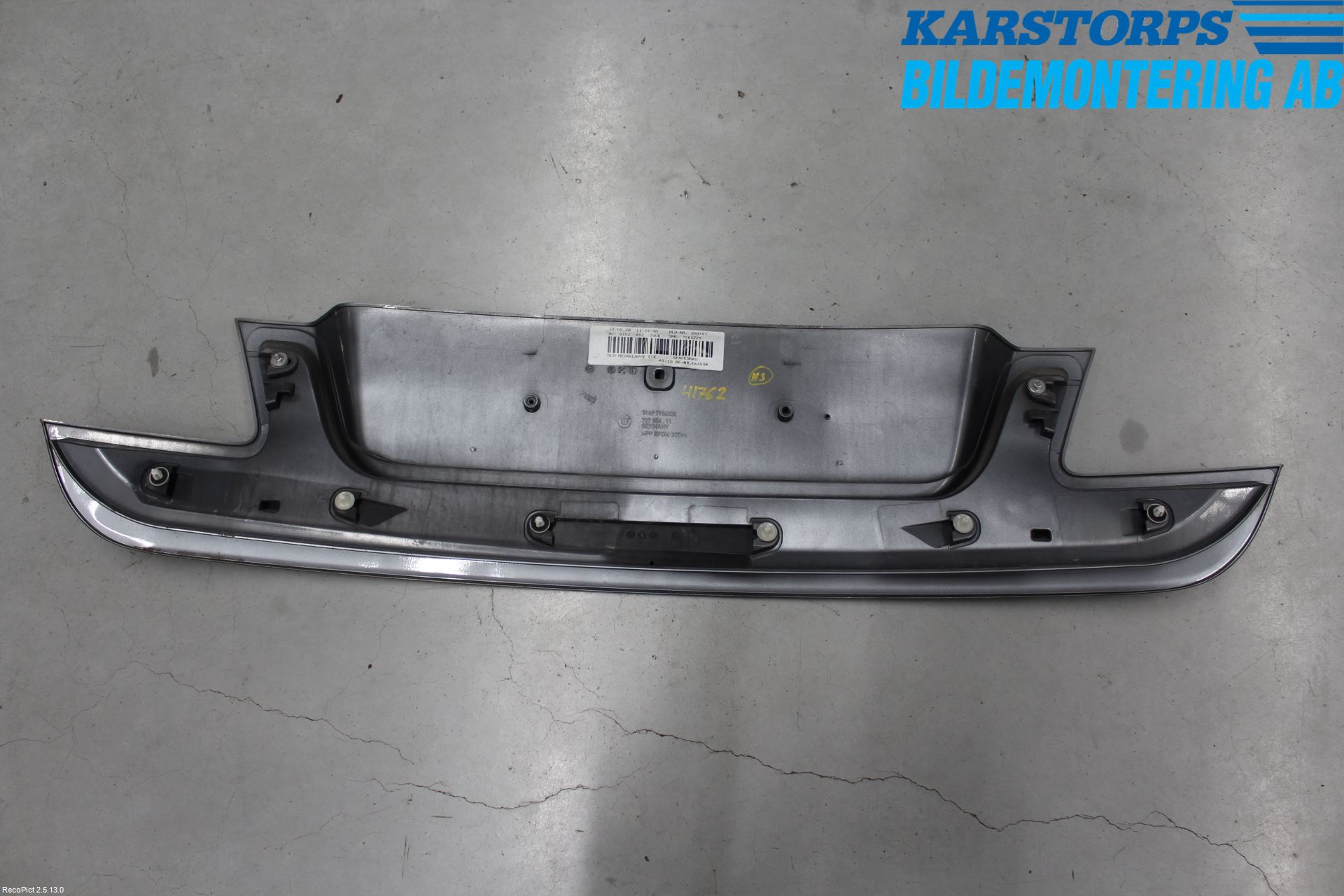 BMW 7 F01/02/03/04 09-15 Refleksplate - Skiltplate