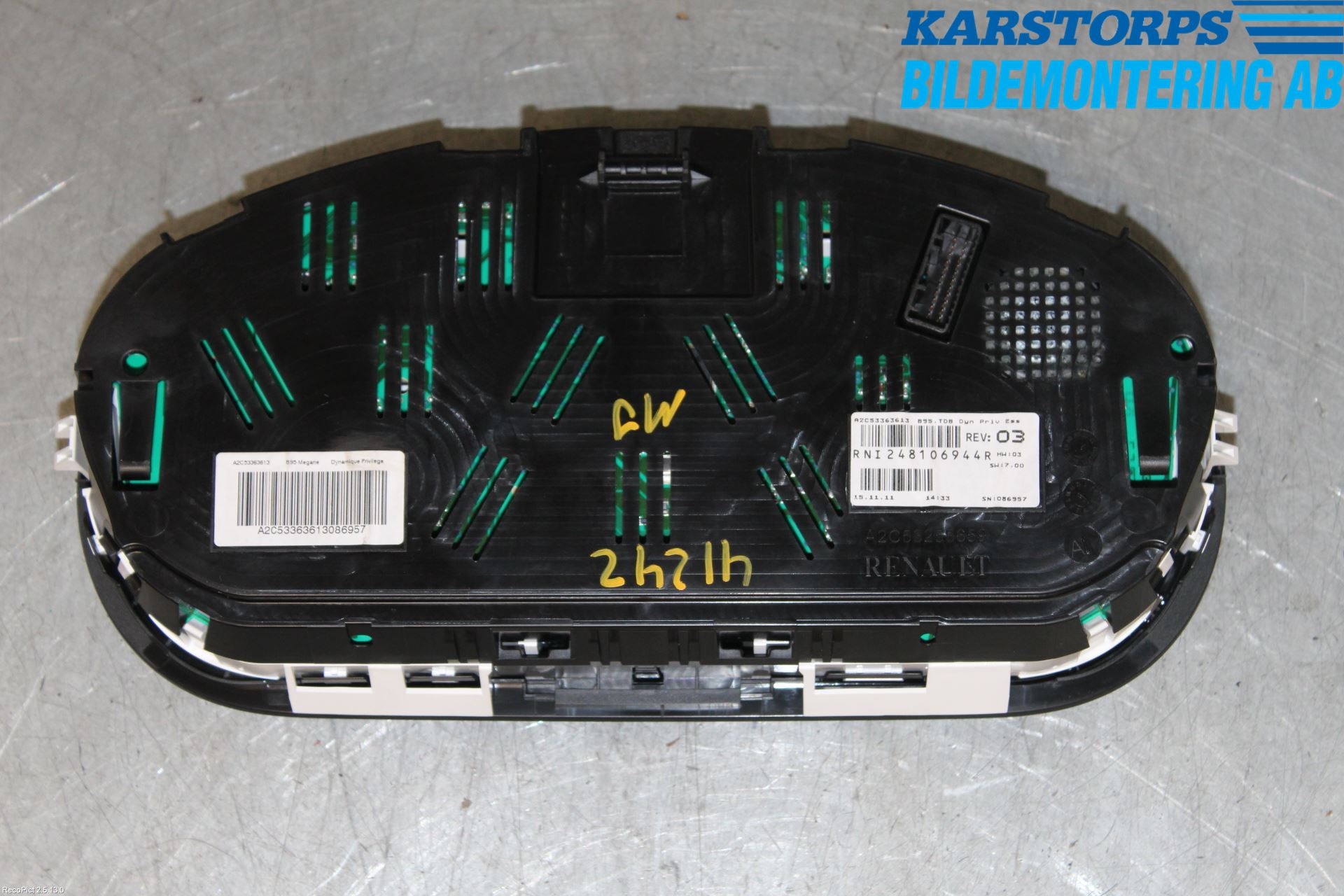 Renault MEGANE III 09-15 Instr Kombinert