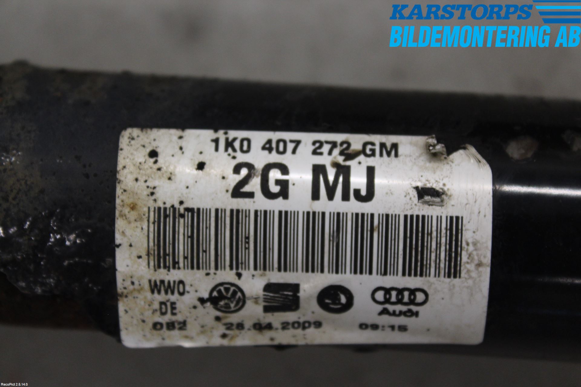 Audi A3/S3 05-13 Drivaksel Foran Kompl Høyre