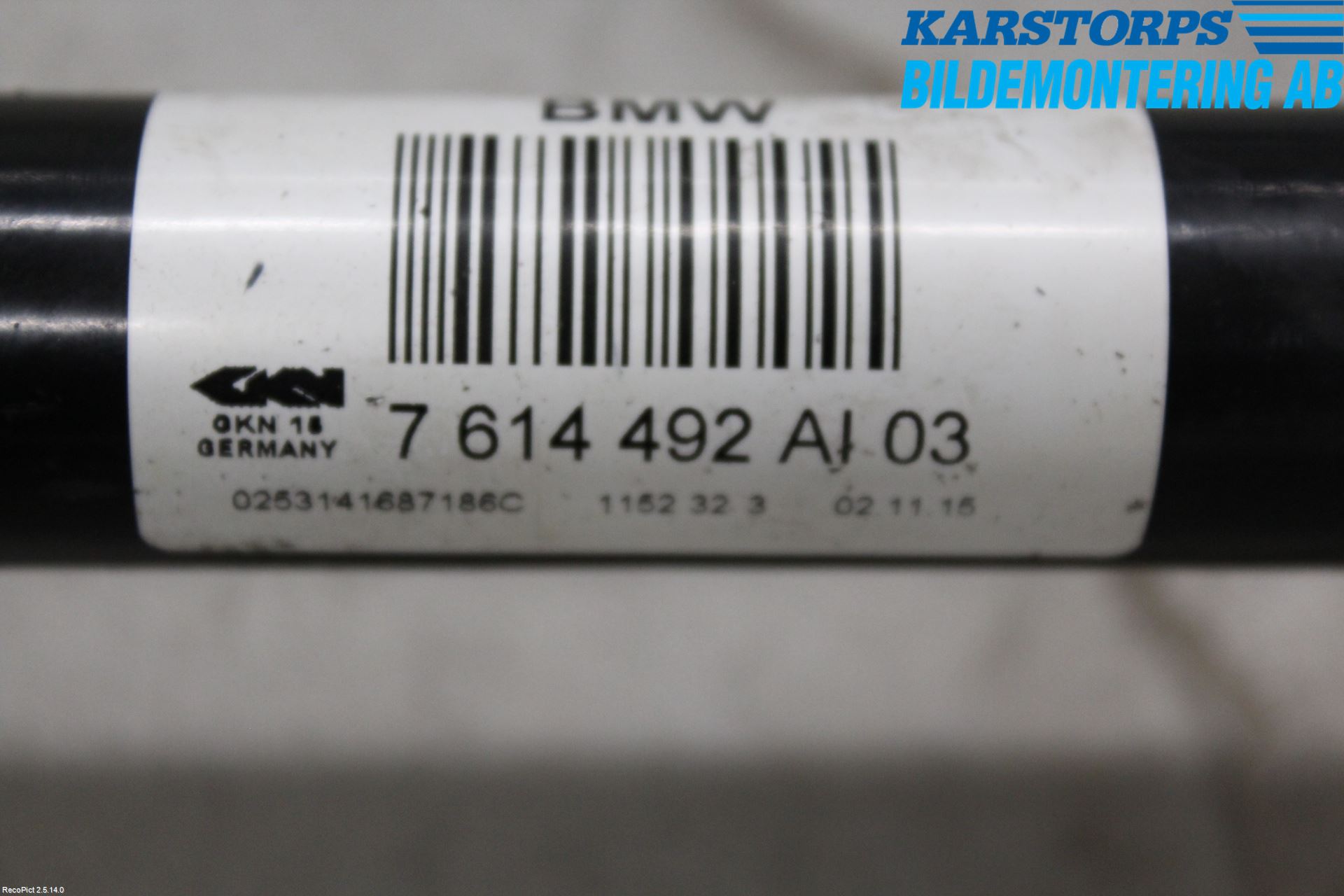 BMW X3 F25 10-17 Drivaksel Bak Kompl Høyre