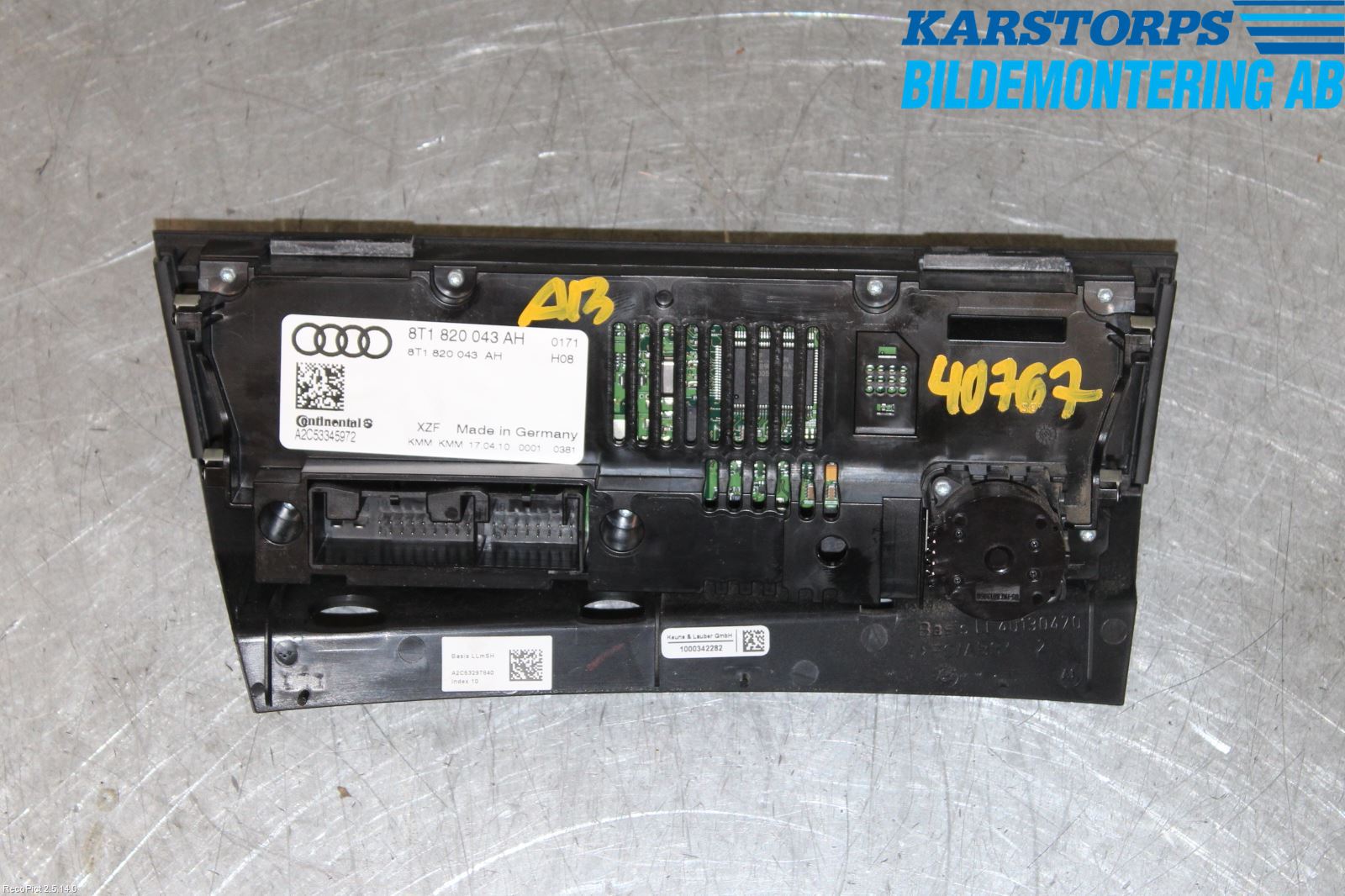Audi A4/S4 08-11 Varmeapparat Panel(Regulering)