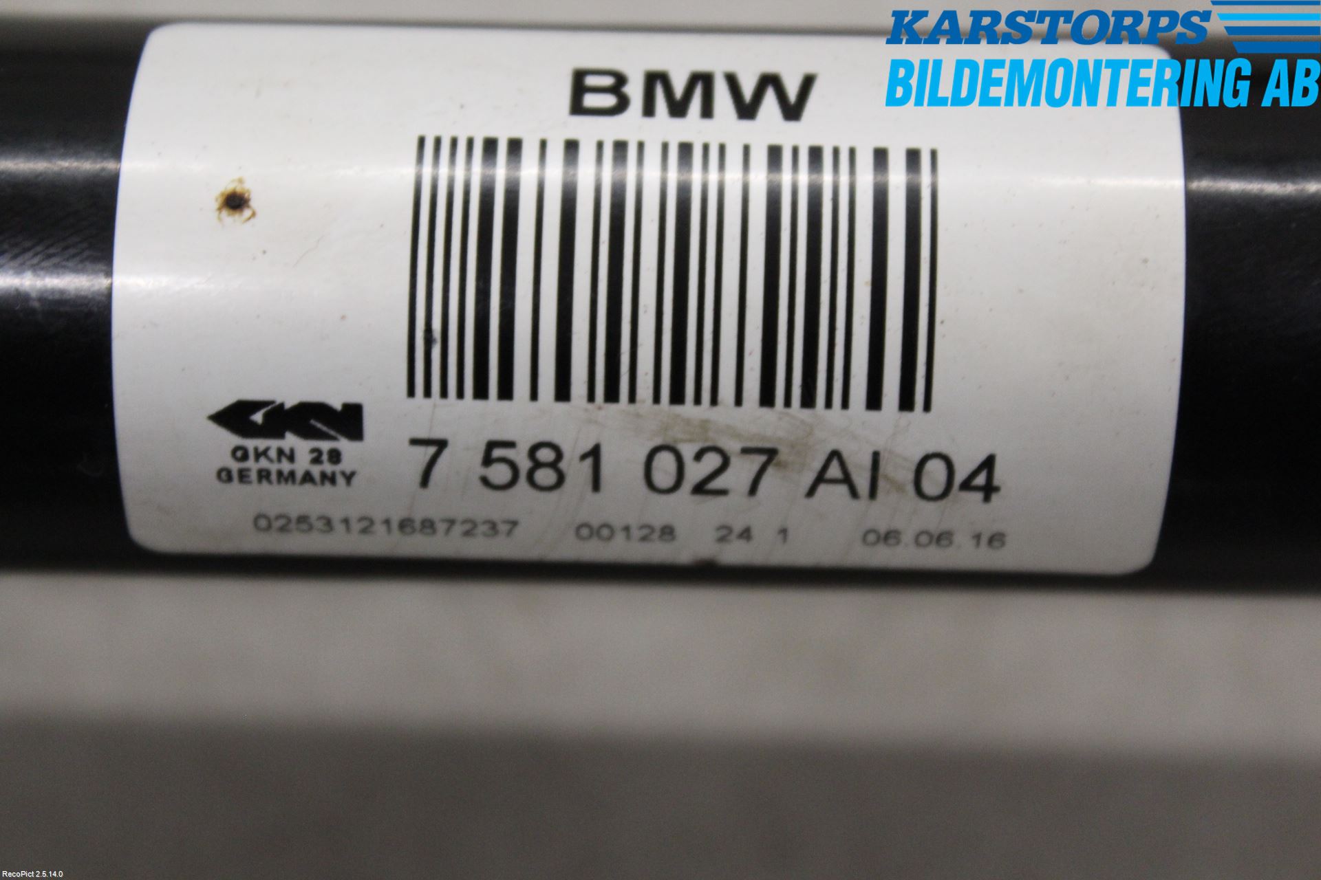 BMW 5 F10/F11/F18 09-17 Drivaksel Bak Kompl Venstre