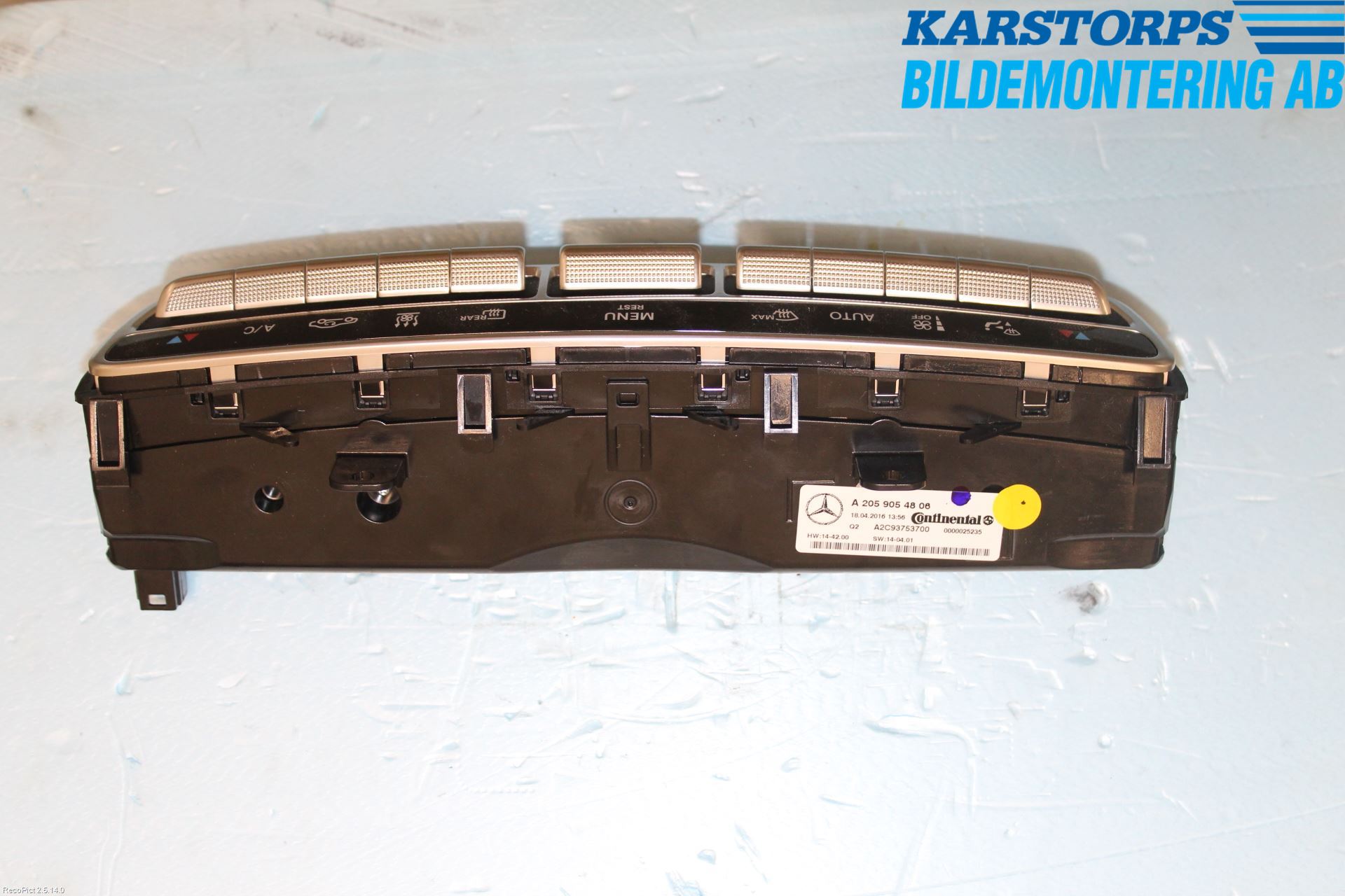 Mercedes-Benz MB C-KLASS (W205) 14-21 Varmeapparat Panel(Regulering)