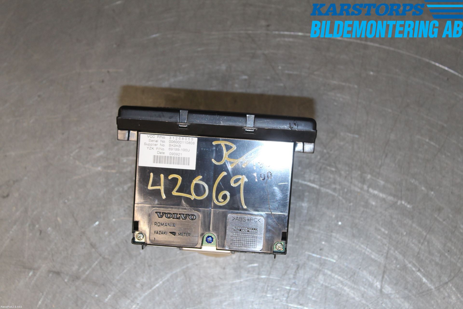 Volvo V50 08-12 Instr Varselys - Display