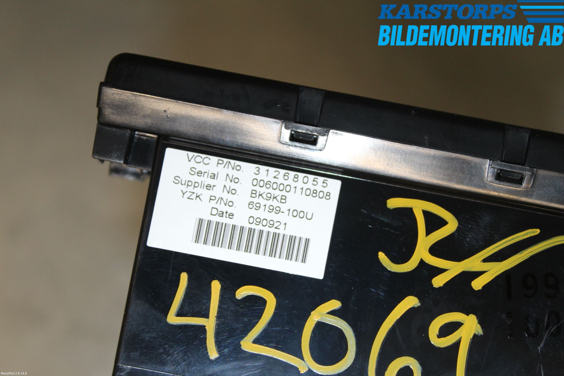 Volvo V50 08-12 Instr Varselys - Display