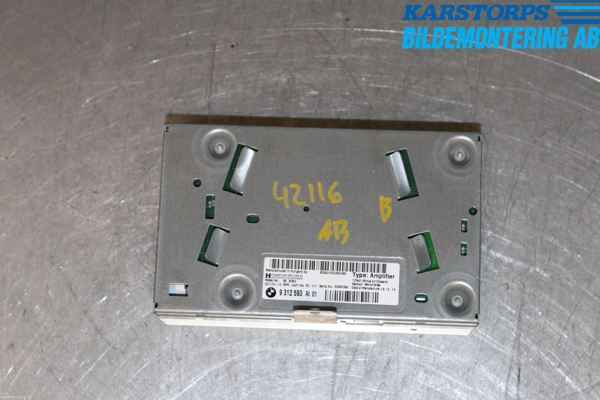 BMW 5 F10/F11/F18 09-17 Stereo Forsterker