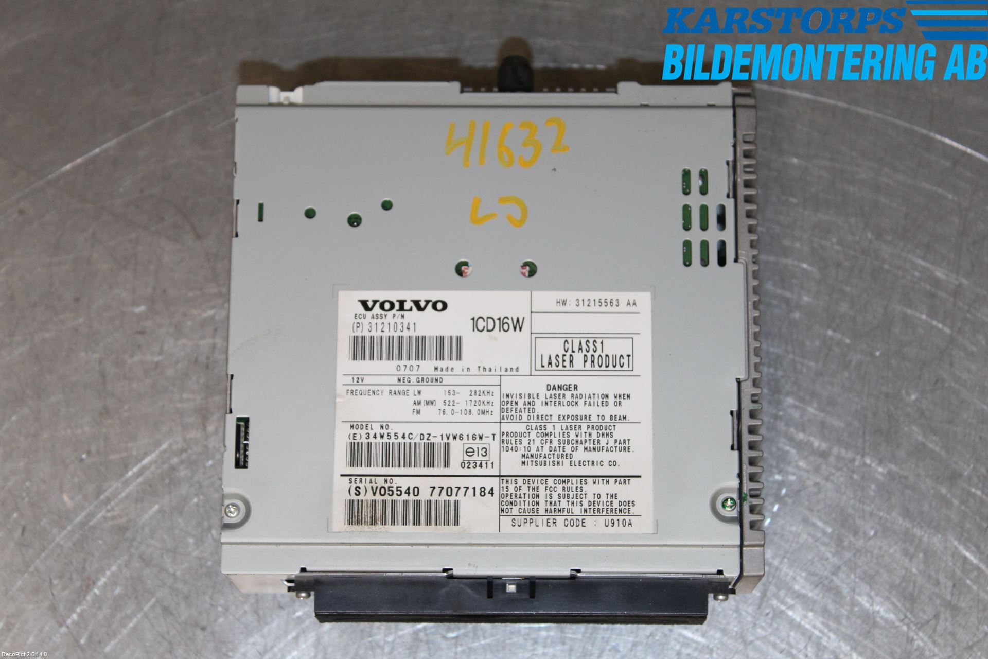 Volvo V50 08-12 Stereo Radio Med Cd