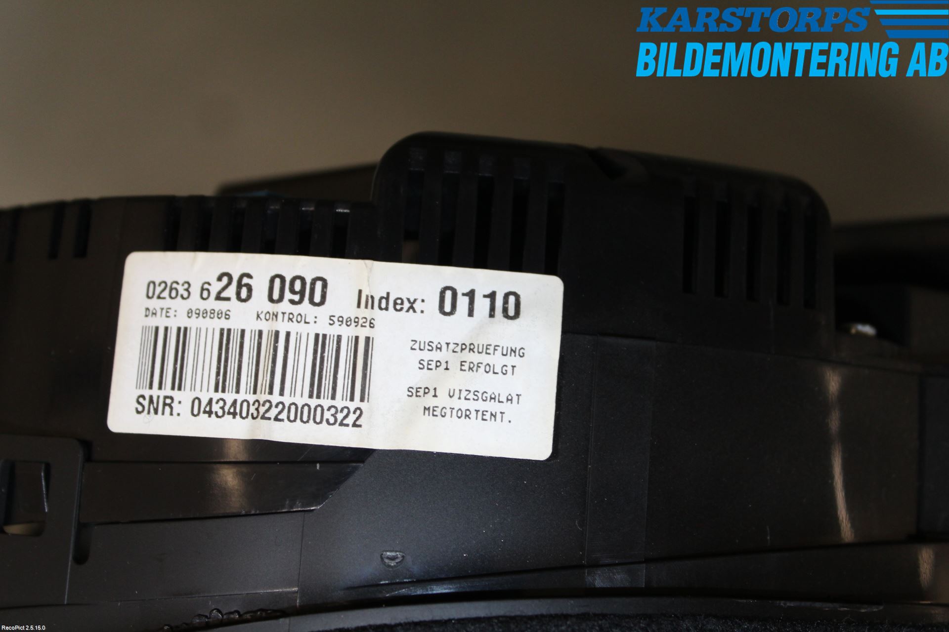Audi A4/S4 05-07 Instr Kombinert