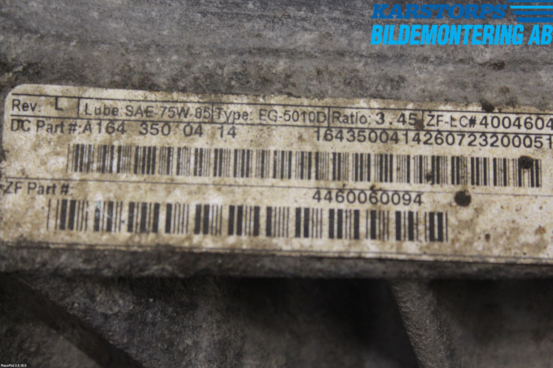 Mercedes-Benz MB ML (W164) 05-11 Bakaksel Kardang Bak -Diff