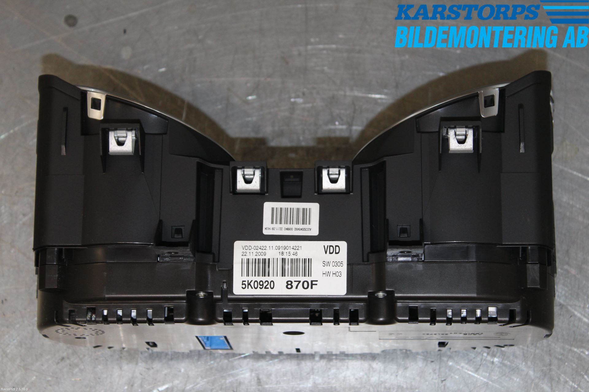 Volkswagen VW GOLF VI 09-13 Instr Kombinert