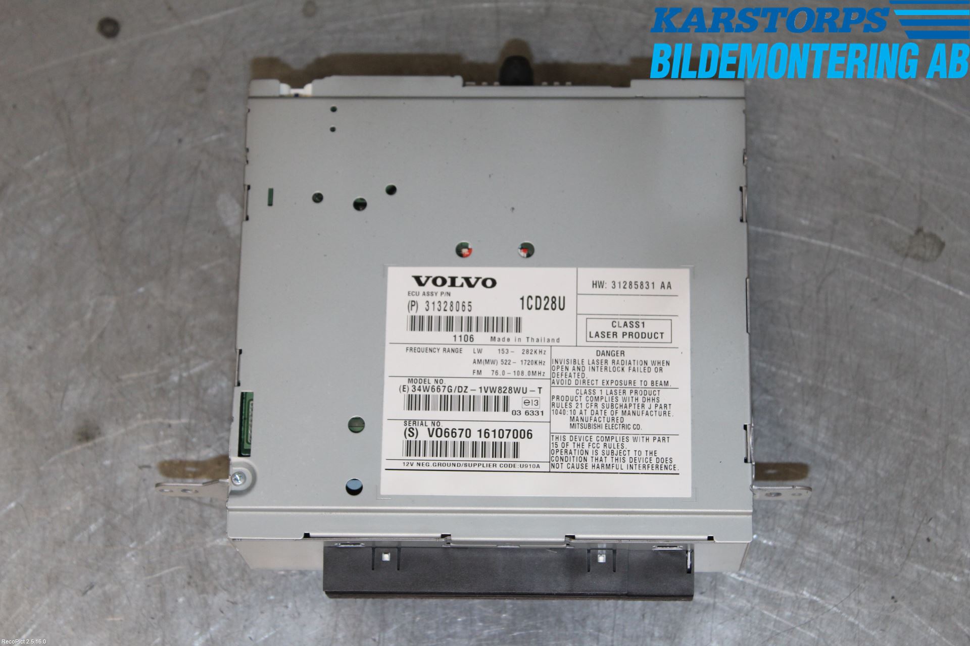 Volvo XC90 07-14 Stereo Radio Med Cd