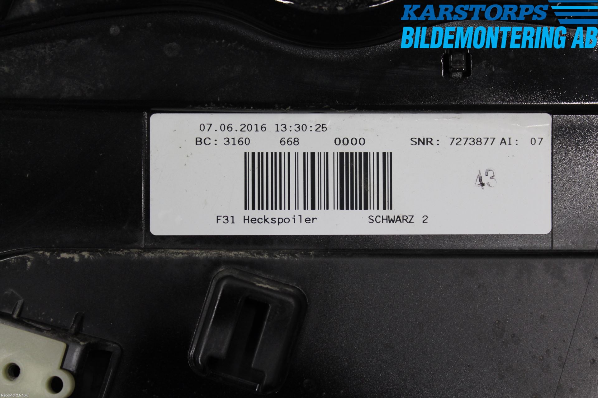 BMW 3 F30/F31/F80 12-19 Spoiler Bakluke