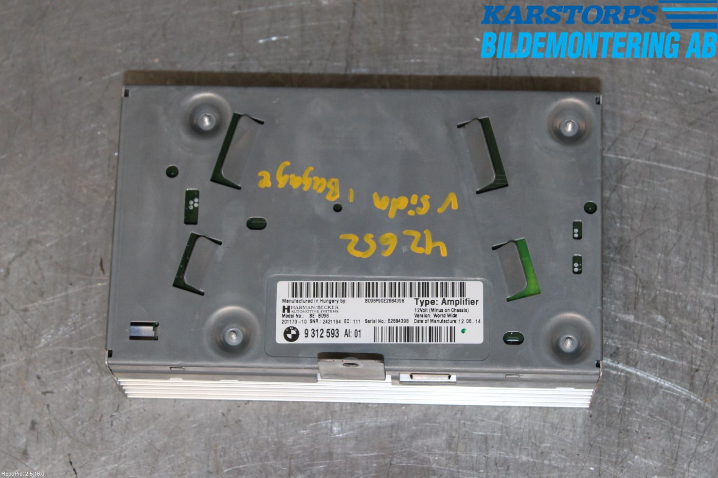 BMW 5 F10/F11/F18 09-17 Stereo Forsterker