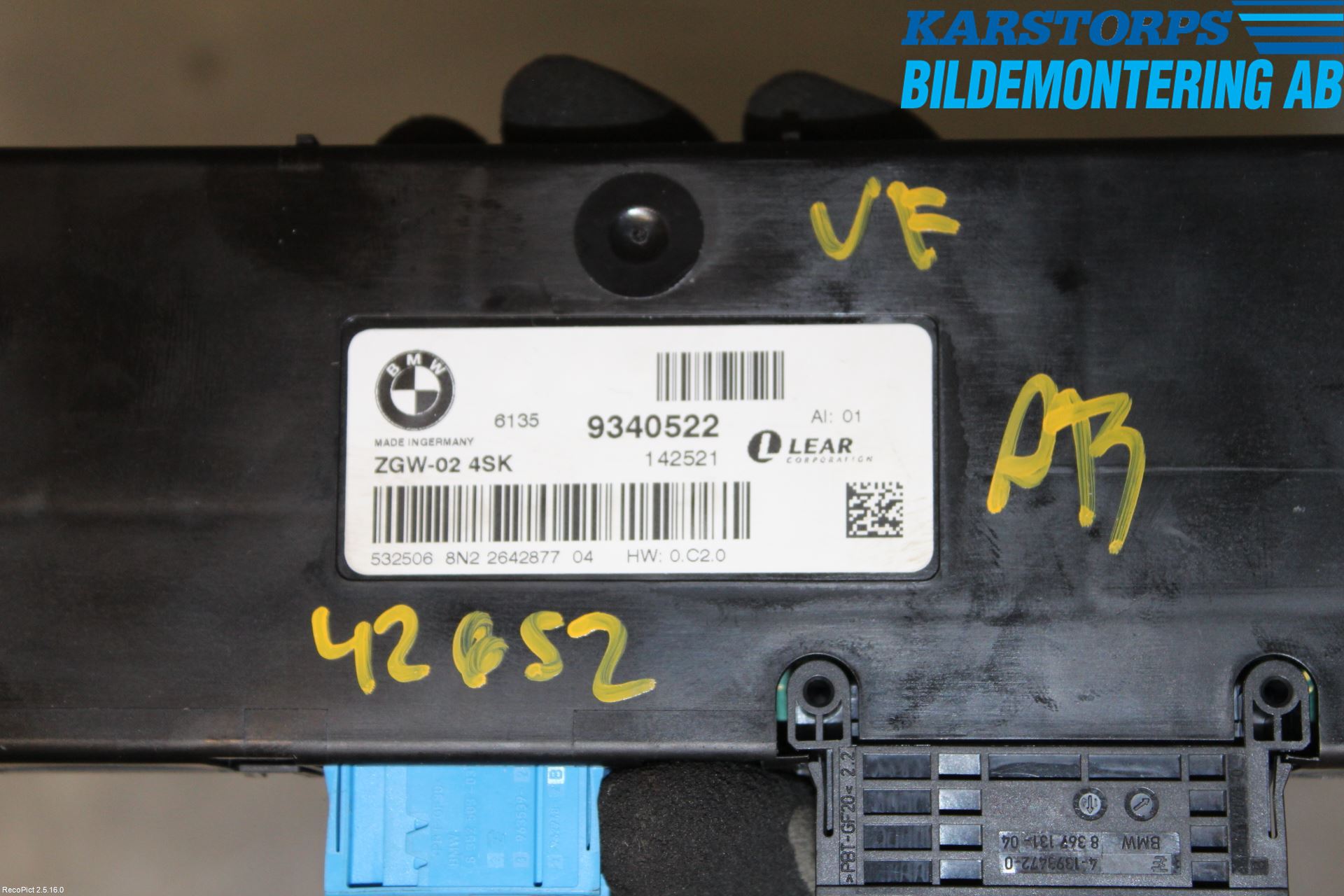 BMW 5 F10/F11/F18 09-17 Styreenhet Øvrig