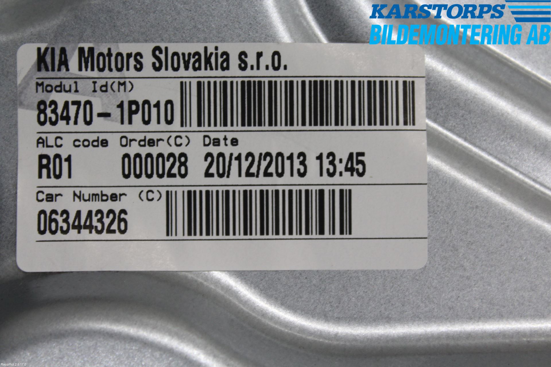 Kia VENGA 10-19 Vindusheis El Komp