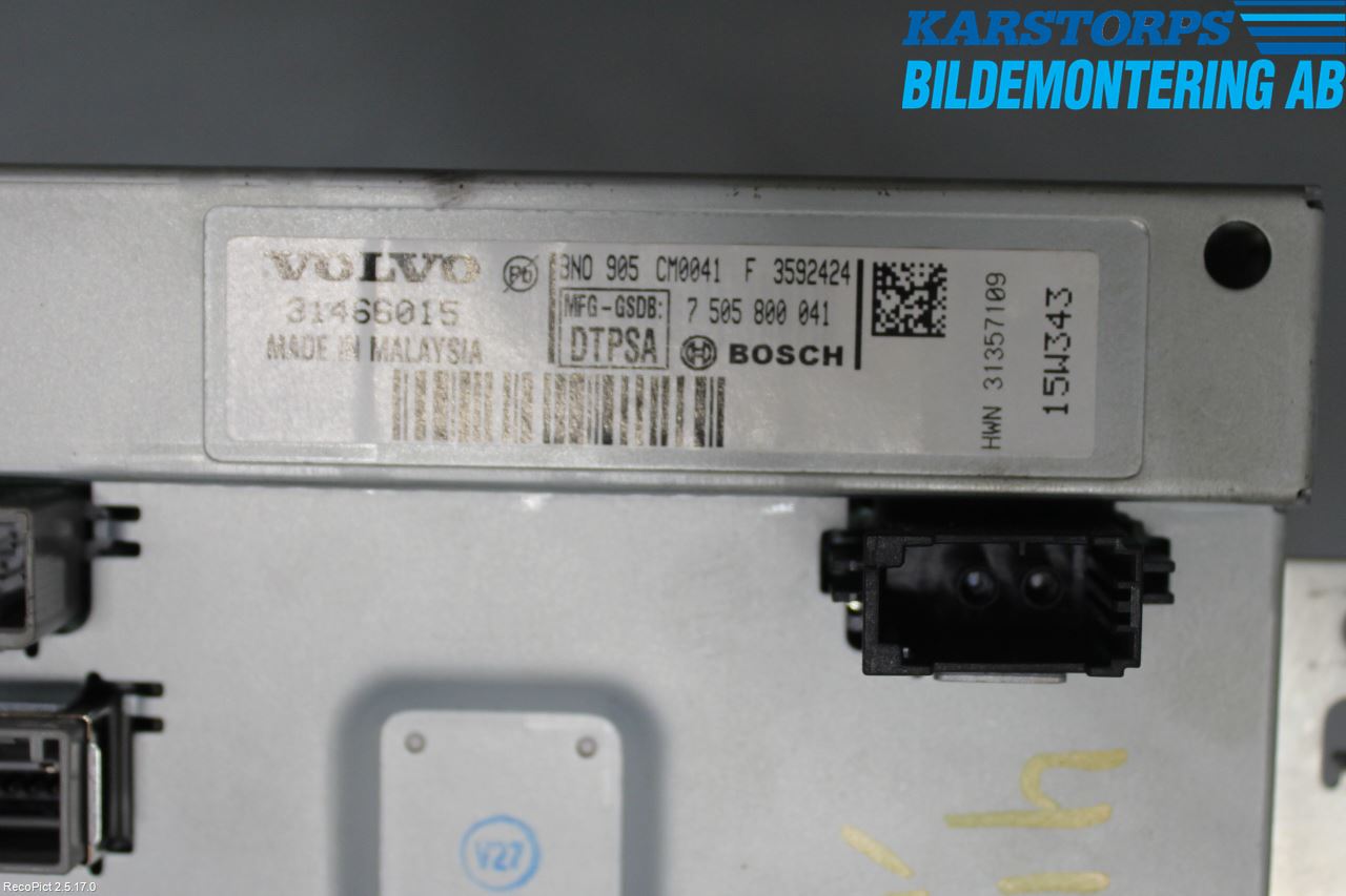 Volvo V70 14-16 Instr Skjerm Dvd-Gps-Ac-Tlf