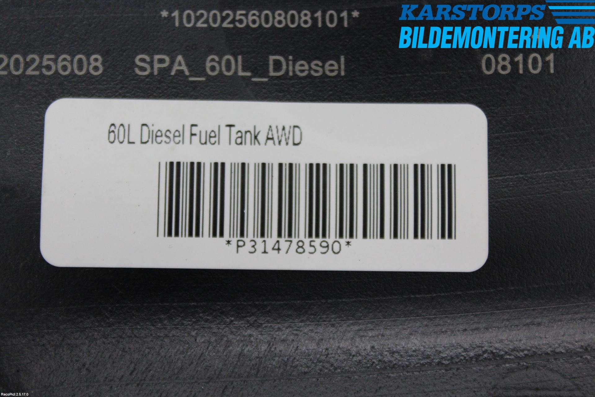Volvo V90 17->> Drivstofftank Diesel