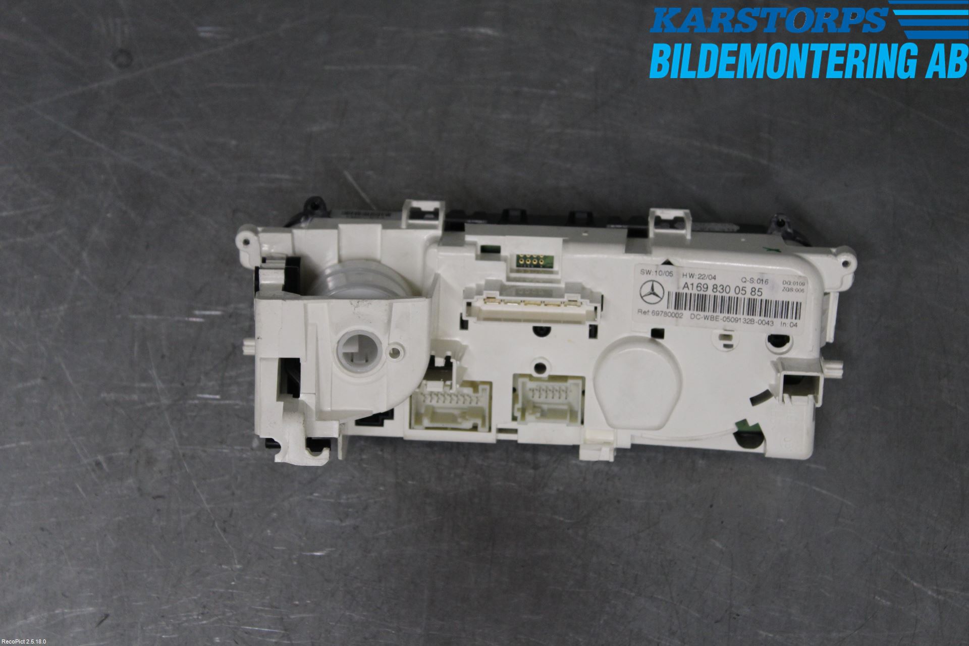 Mercedes-Benz MB A-KLASS (W169) 04-12 Varmeapparat Panel(Regulering)