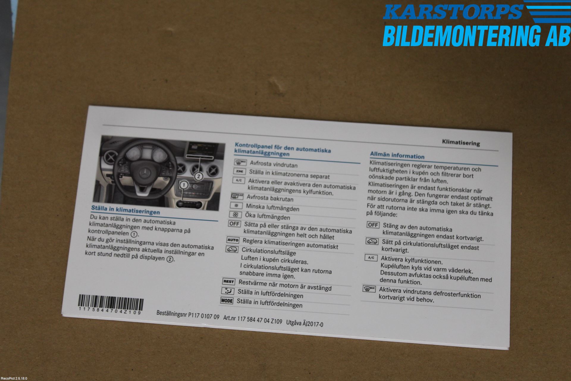 Mercedes-Benz MB CLA-KLASS (C117/X117) 13-19 Instruksjonsbok