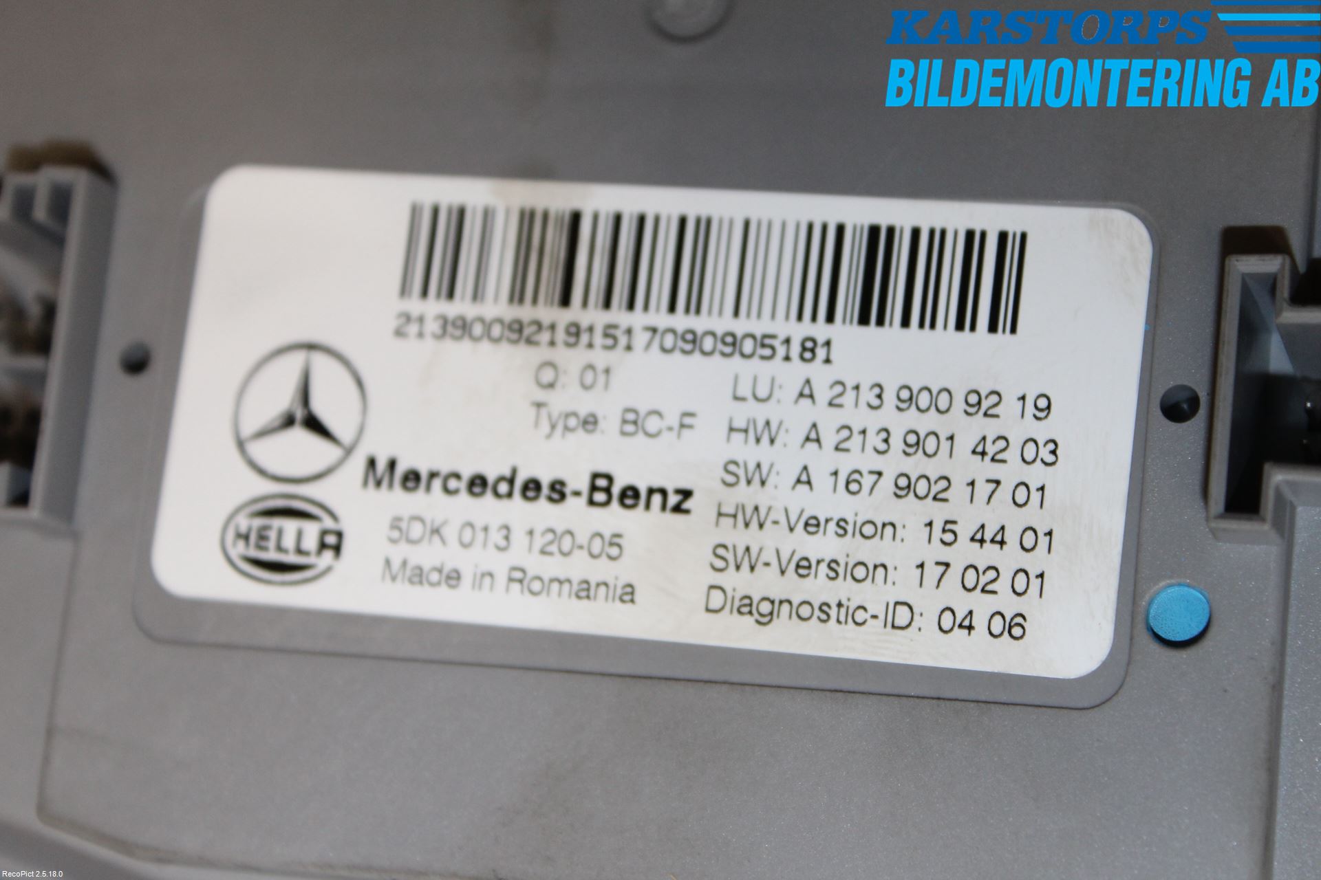 Mercedes-Benz MB E-KLASS (W213) 16-23 Styreenhet Parkering