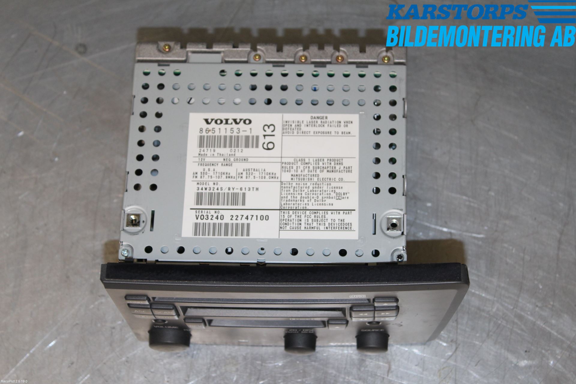 Volvo XC70 01-04 Stereo Radio Med Cd