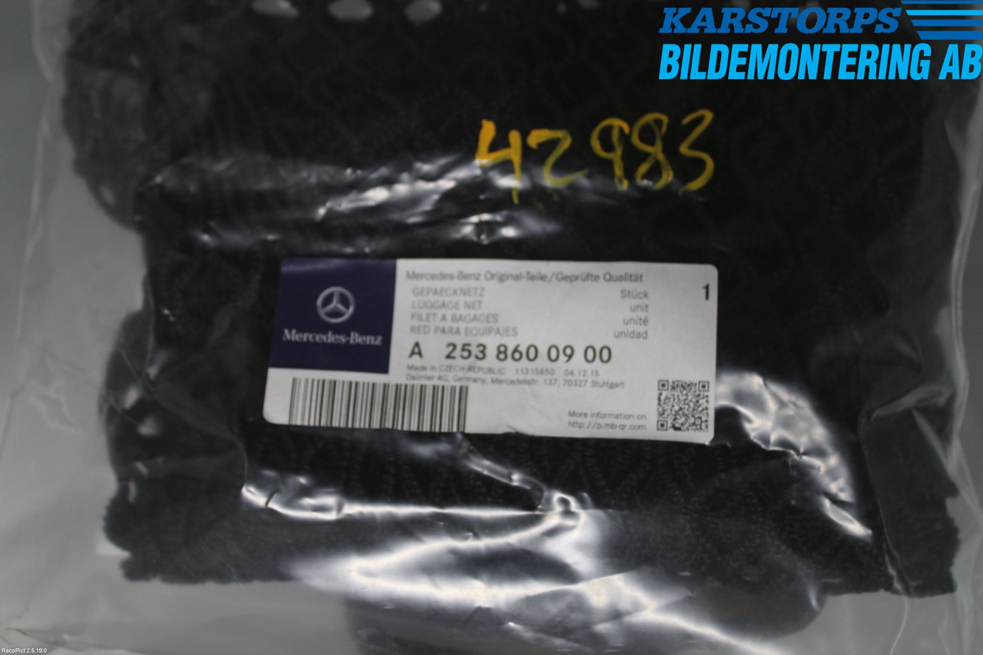 Mercedes-Benz MB GLC-KLASS (X253/C253) 15-22 Innr Lastenett
