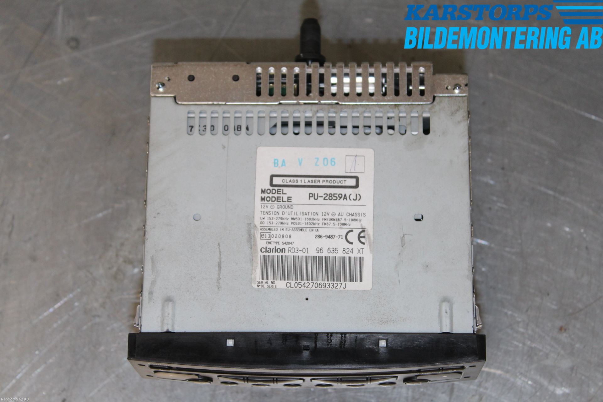 Peugeot PARTNER   03-08 Stereo Radio Med Cd