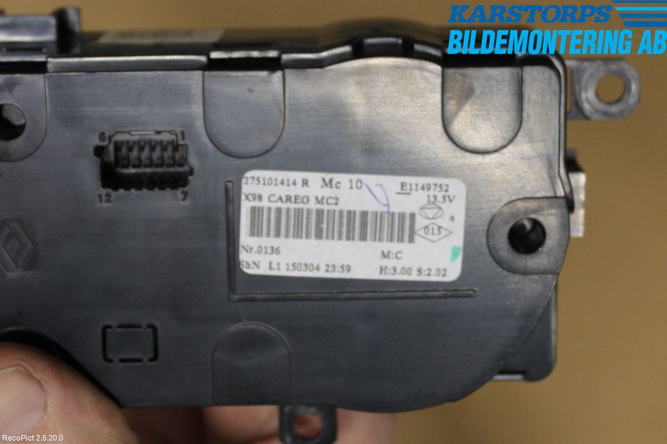 Renault CLIO IV 12-16 Varmeapparat Panel(Regulering)