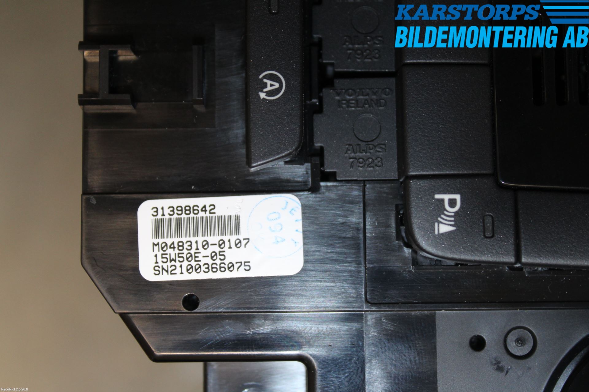 Volvo V40 12-19 Varmeapparat Panel(Regulering)