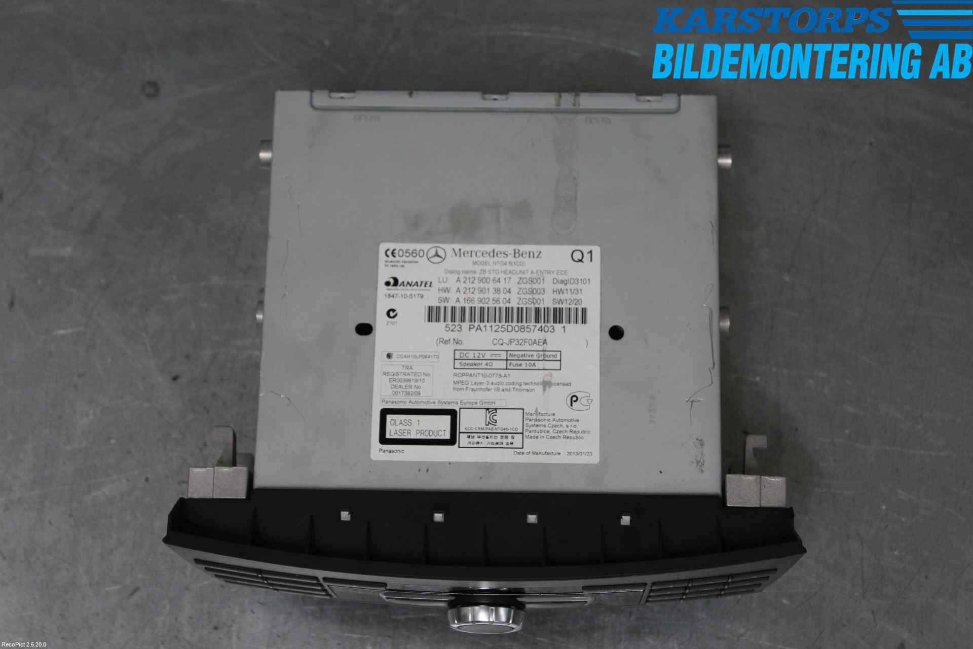 Mercedes-Benz MB E-KLASS (W212) 09-16 Stereo Radio Med Cd