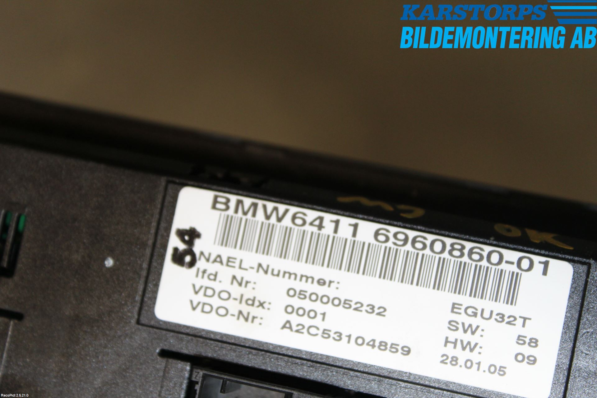 BMW 3 E90/91 SED/TOU 05-12 Varmeapparat Panel(Regulering)