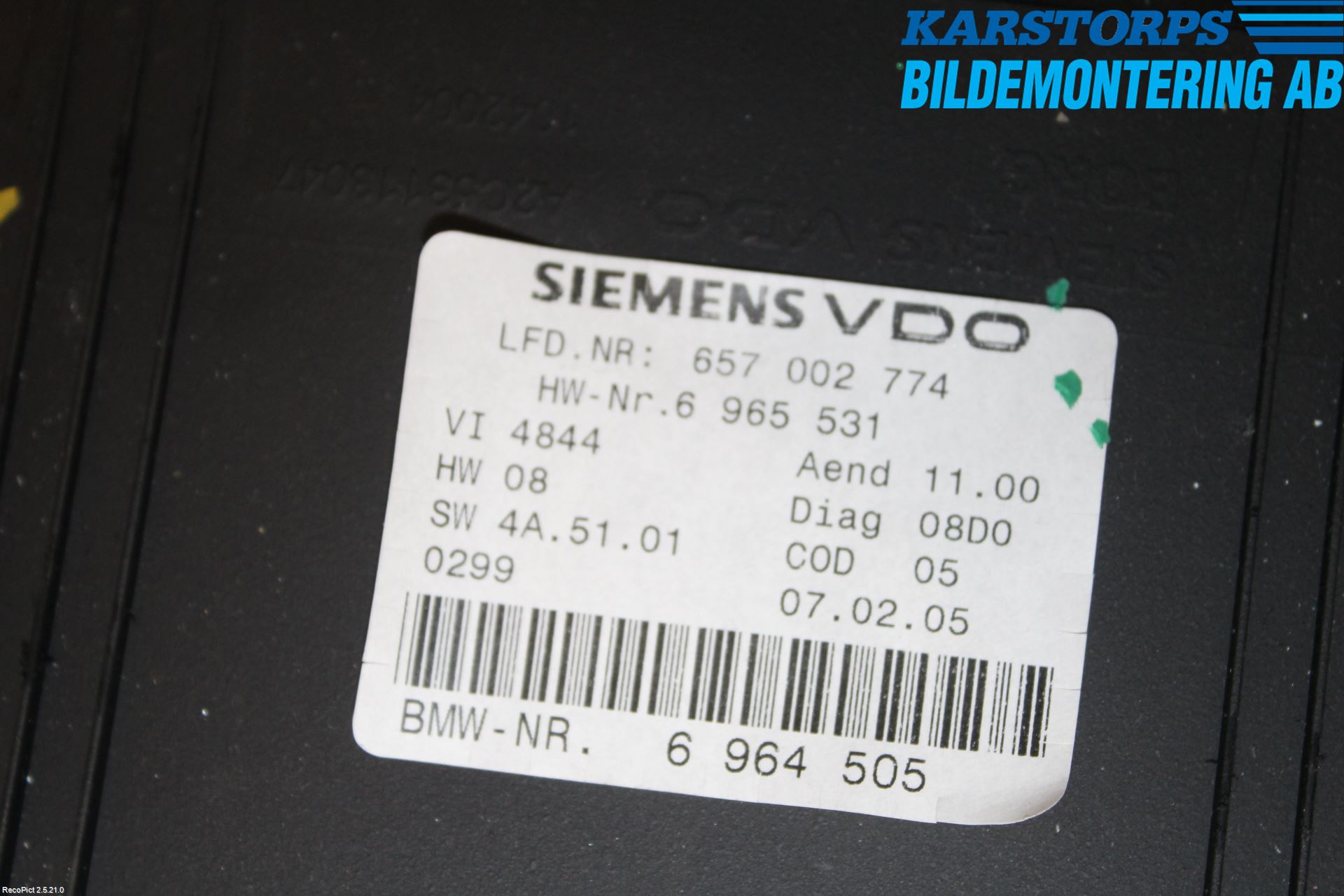 BMW 3 E90/91 SED/TOU 05-12 Instr Kombinert