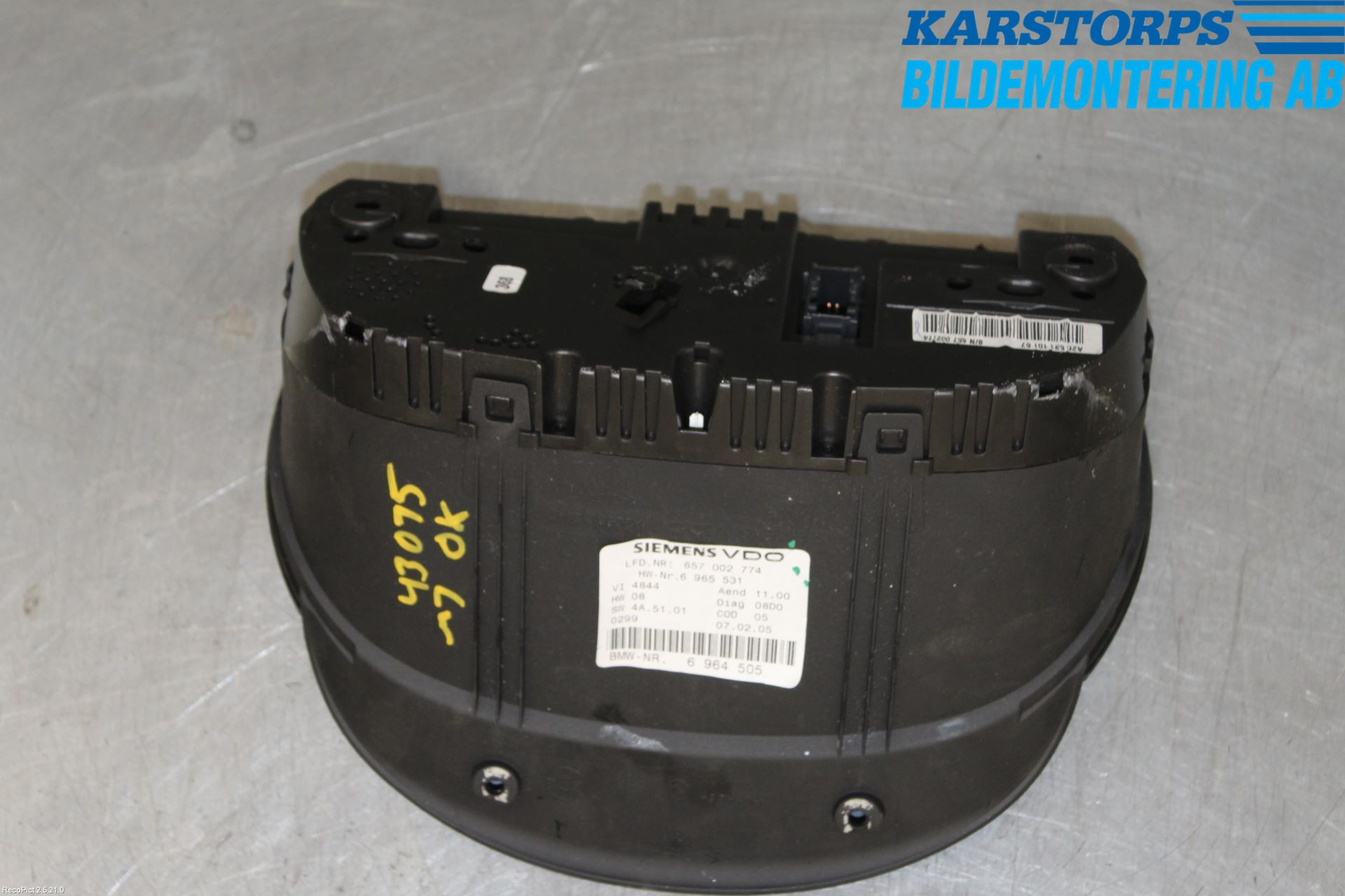 BMW 3 E90/91 SED/TOU 05-12 Instr Kombinert