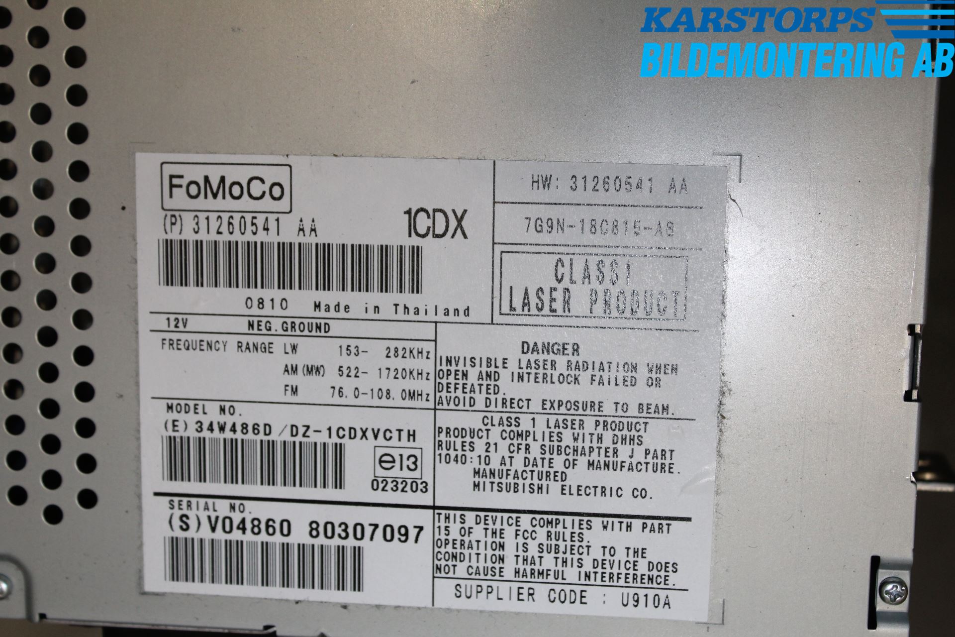 Volvo V70 08-13 Stereo Radio Med Cd