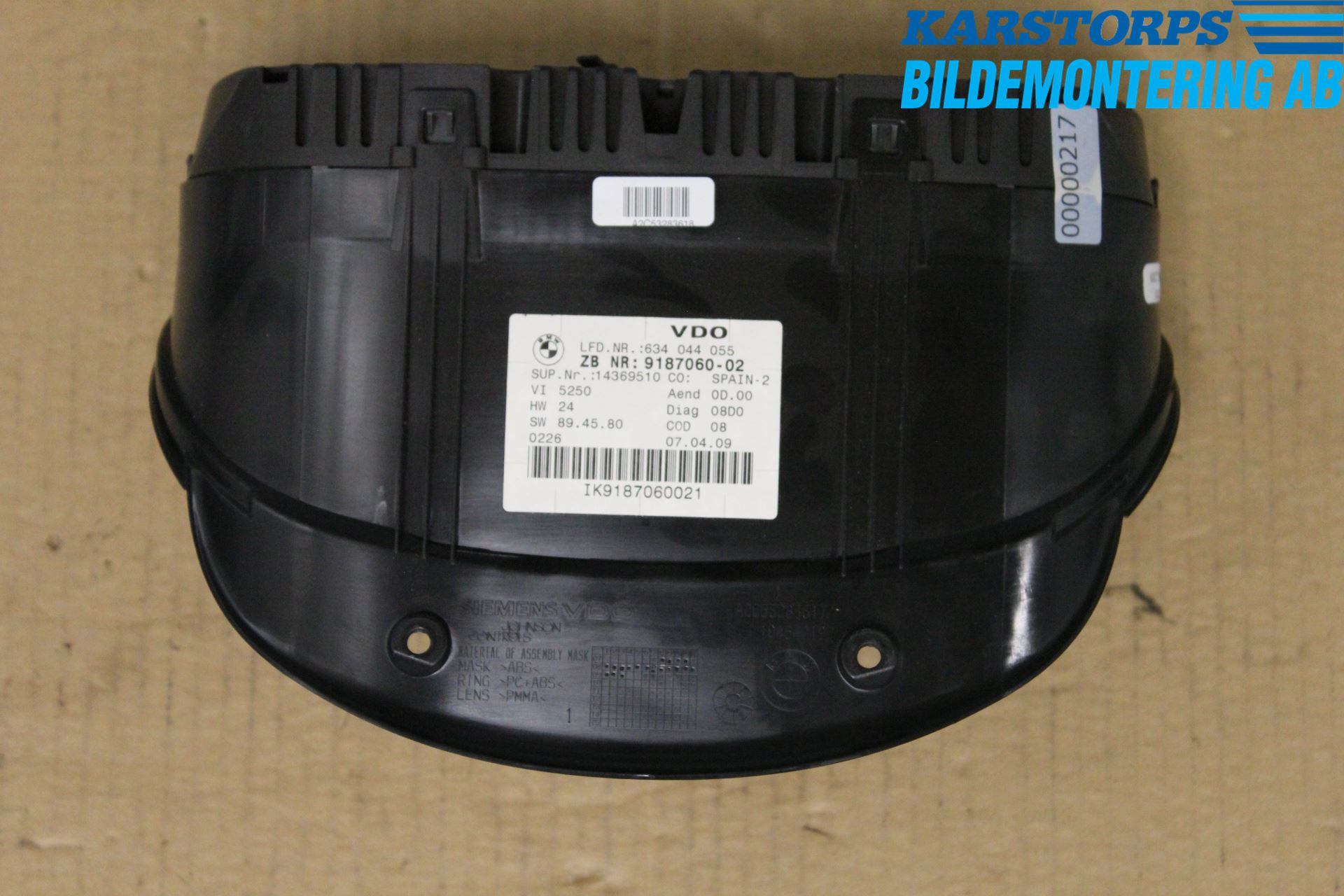 BMW 3 E90/91 SED/TOU 05-12 Instr Kombinert