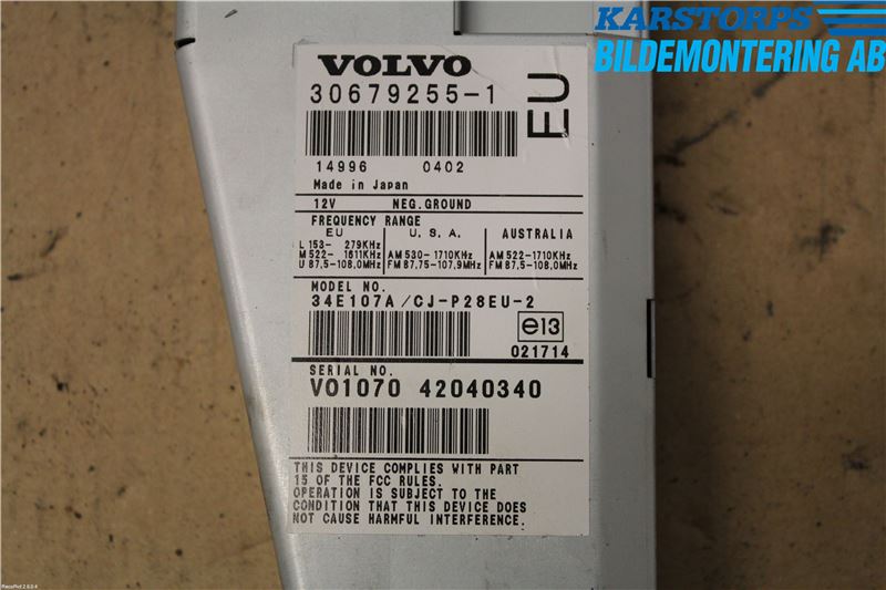 Volvo XC90 03-06 Stereo Radio Øvrig