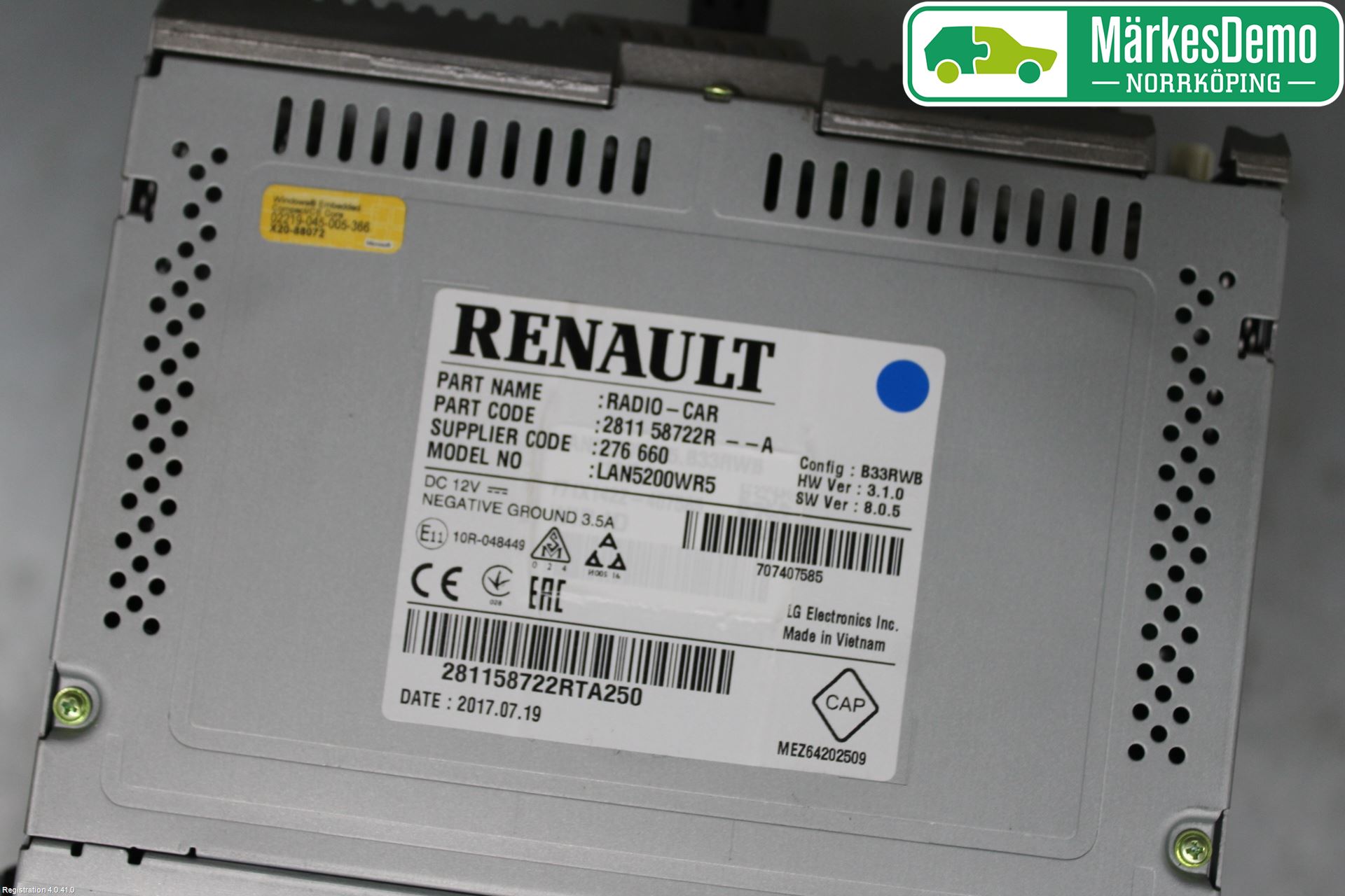 Renault TRAFIC/E-TECH 15- Stereo Radio Med Cd